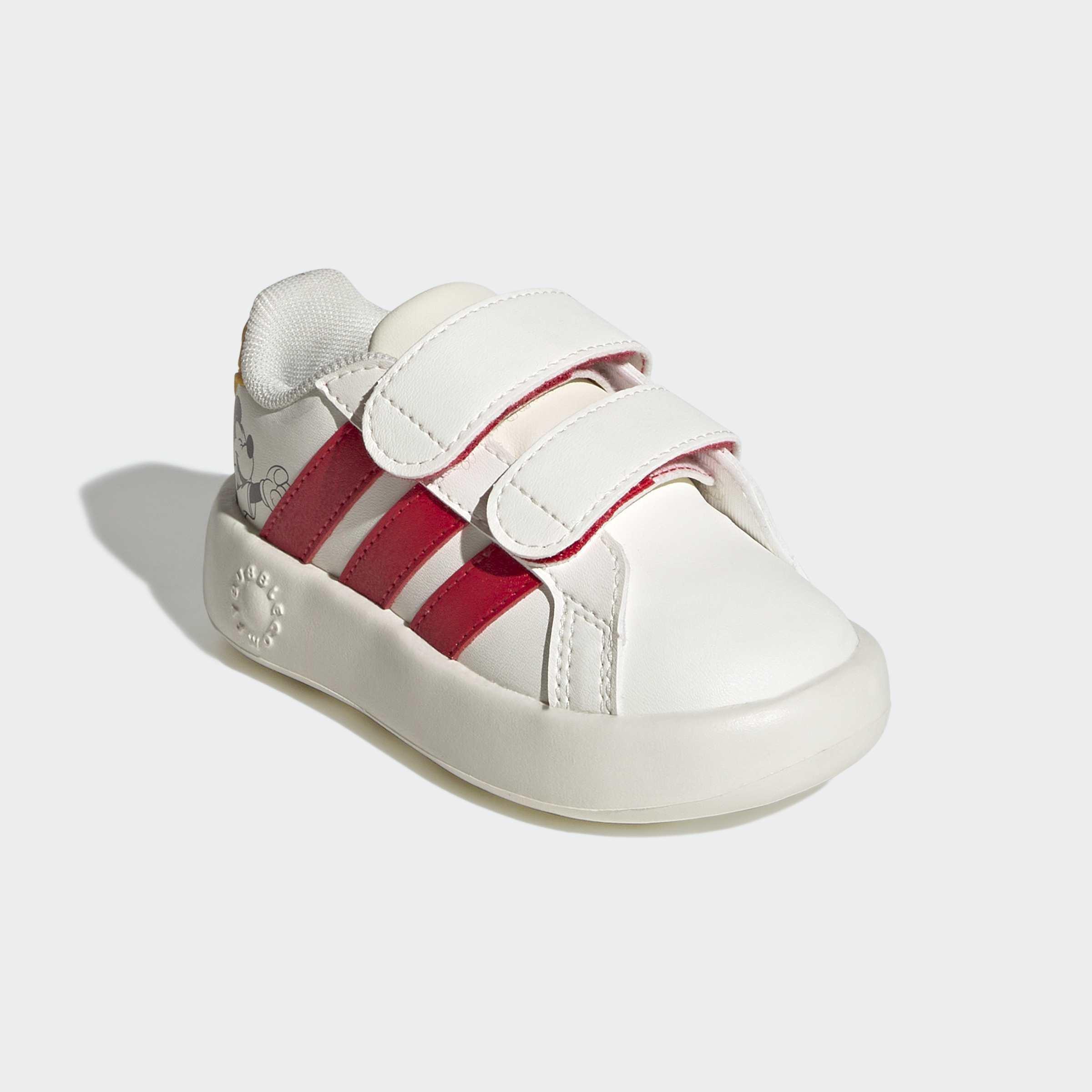 Kids Unisex adidas Disney Mickey Mouse Grand Court Shoes Infants, White, A701_ONE, large image number 2