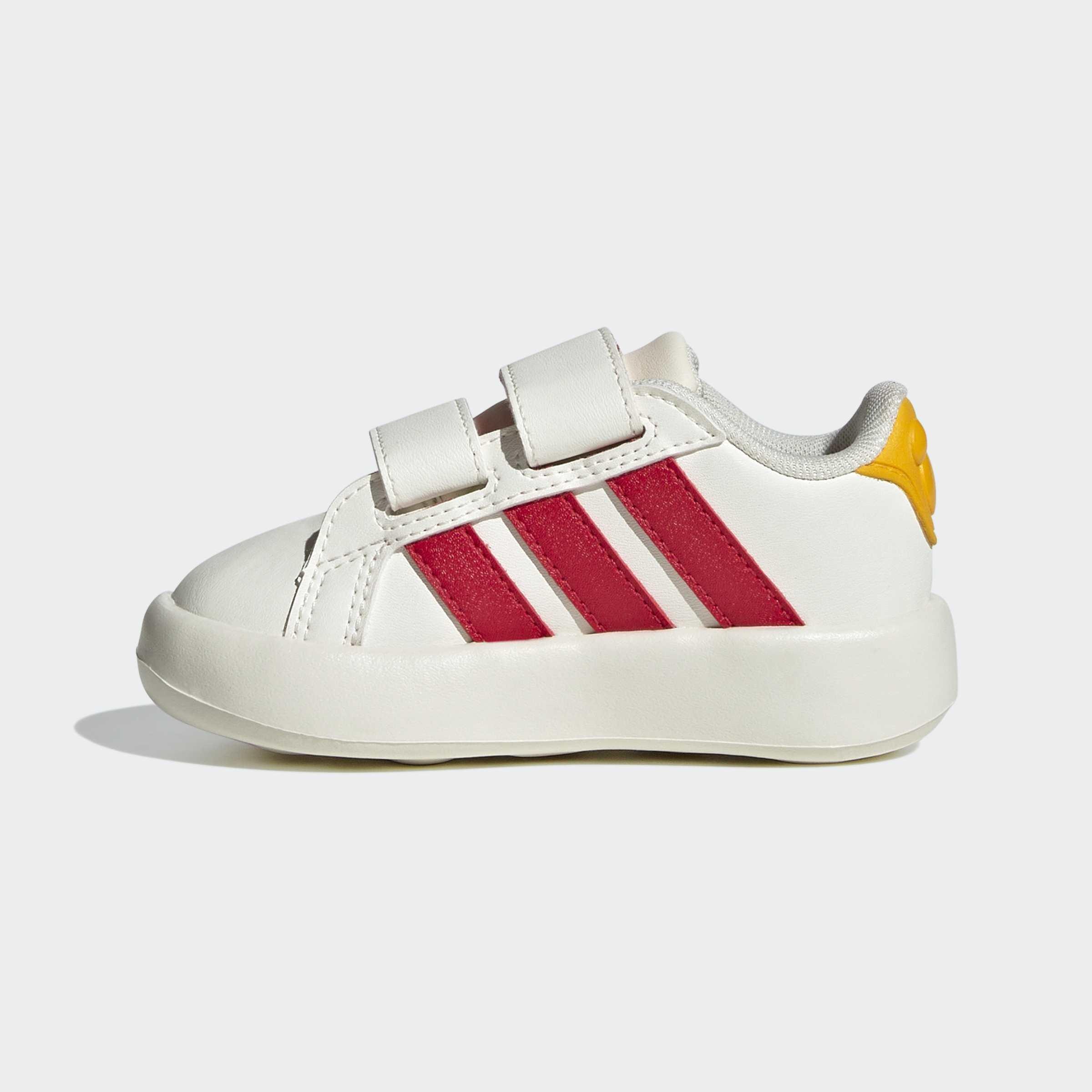 Kids Unisex adidas Disney Mickey Mouse Grand Court Shoes Infants, White, A701_ONE, large image number 6