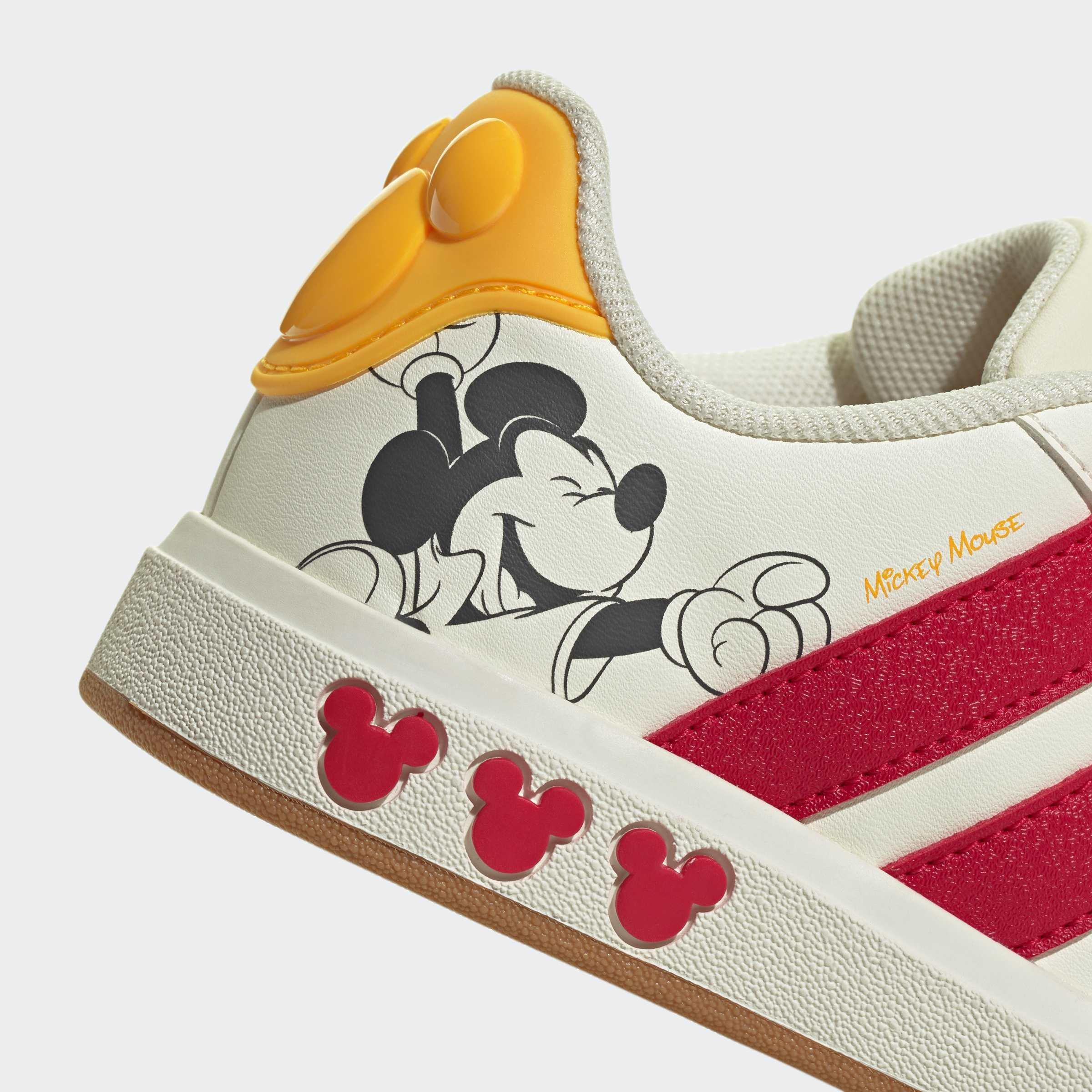Kids Unisex adidas Disney Mickey Mouse Grand Court Shoes, White, A701_ONE, large image number 4