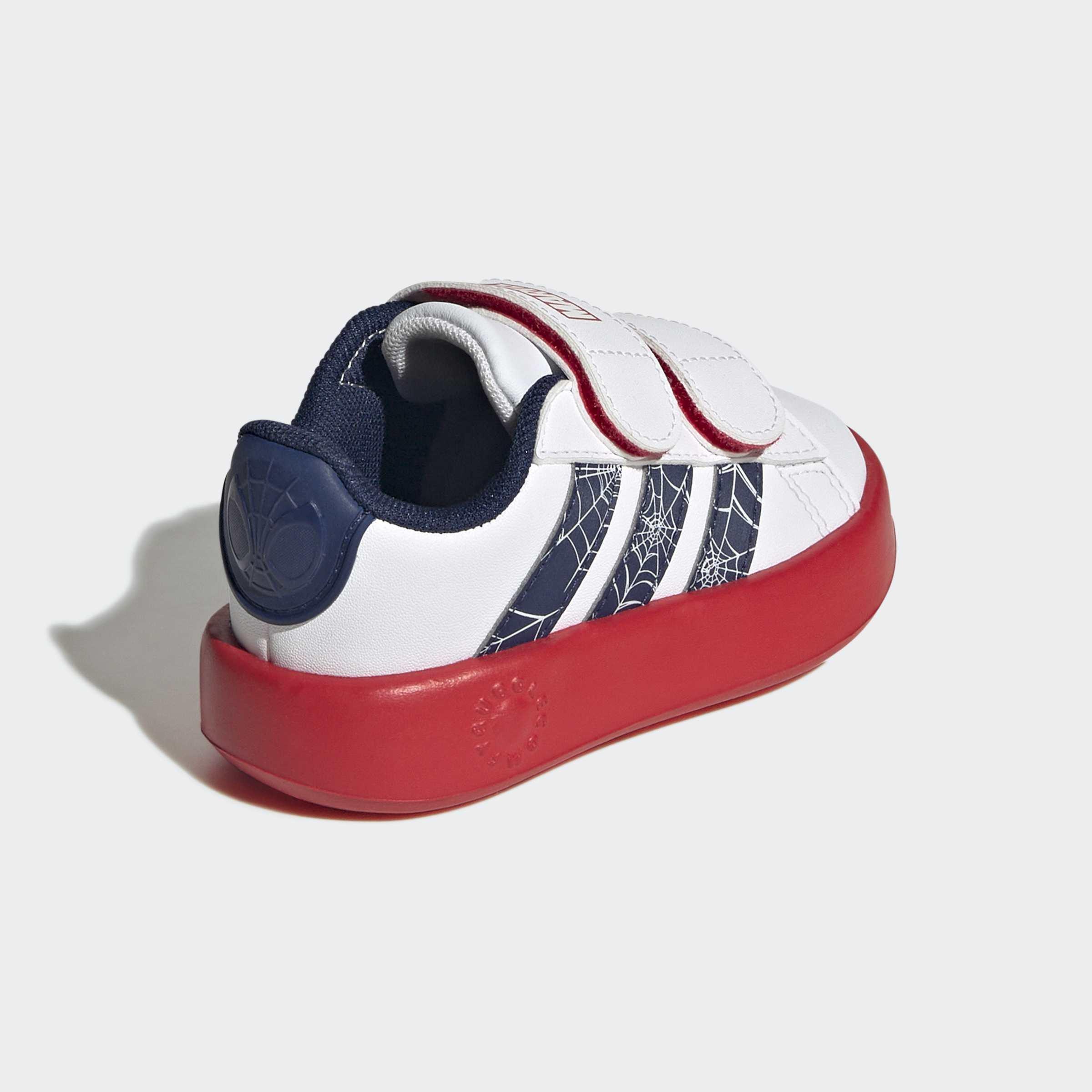 Kids Unisex adidas Marvel Spider-Man Grand Court Shoes Infants, White, A701_ONE, large image number 4