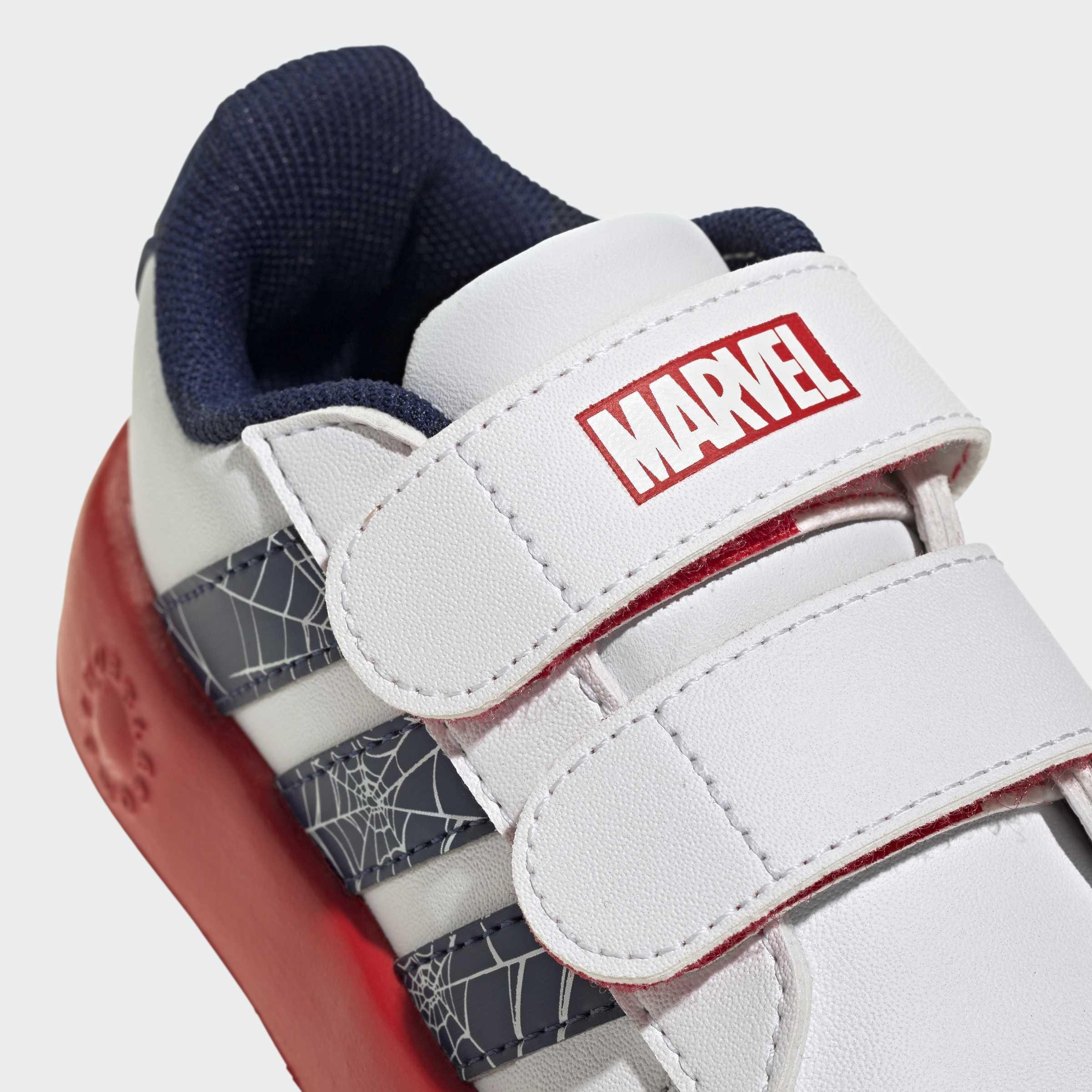 Kids Unisex adidas Marvel Spider-Man Grand Court Shoes Infants, White, A701_ONE, large image number 6