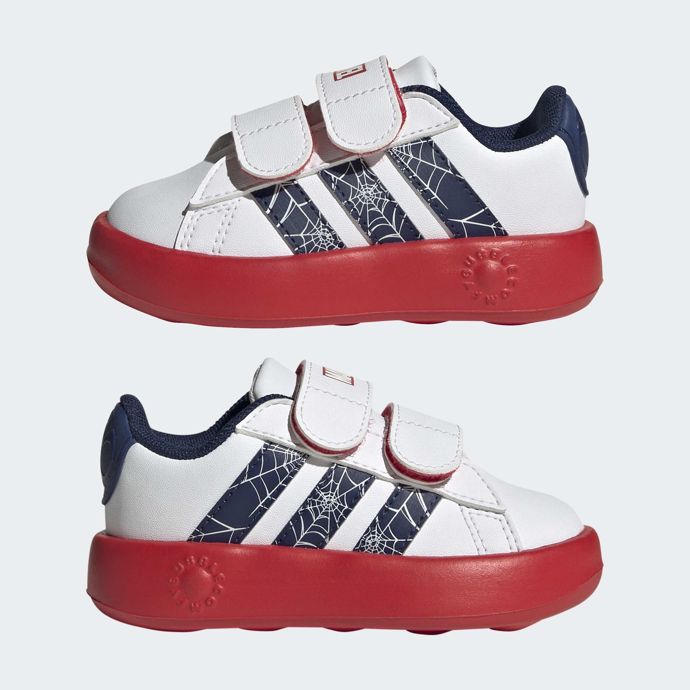 Kids Unisex adidas Marvel Spider-Man Grand Court Shoes Infants, White, A701_ONE, large image number 7
