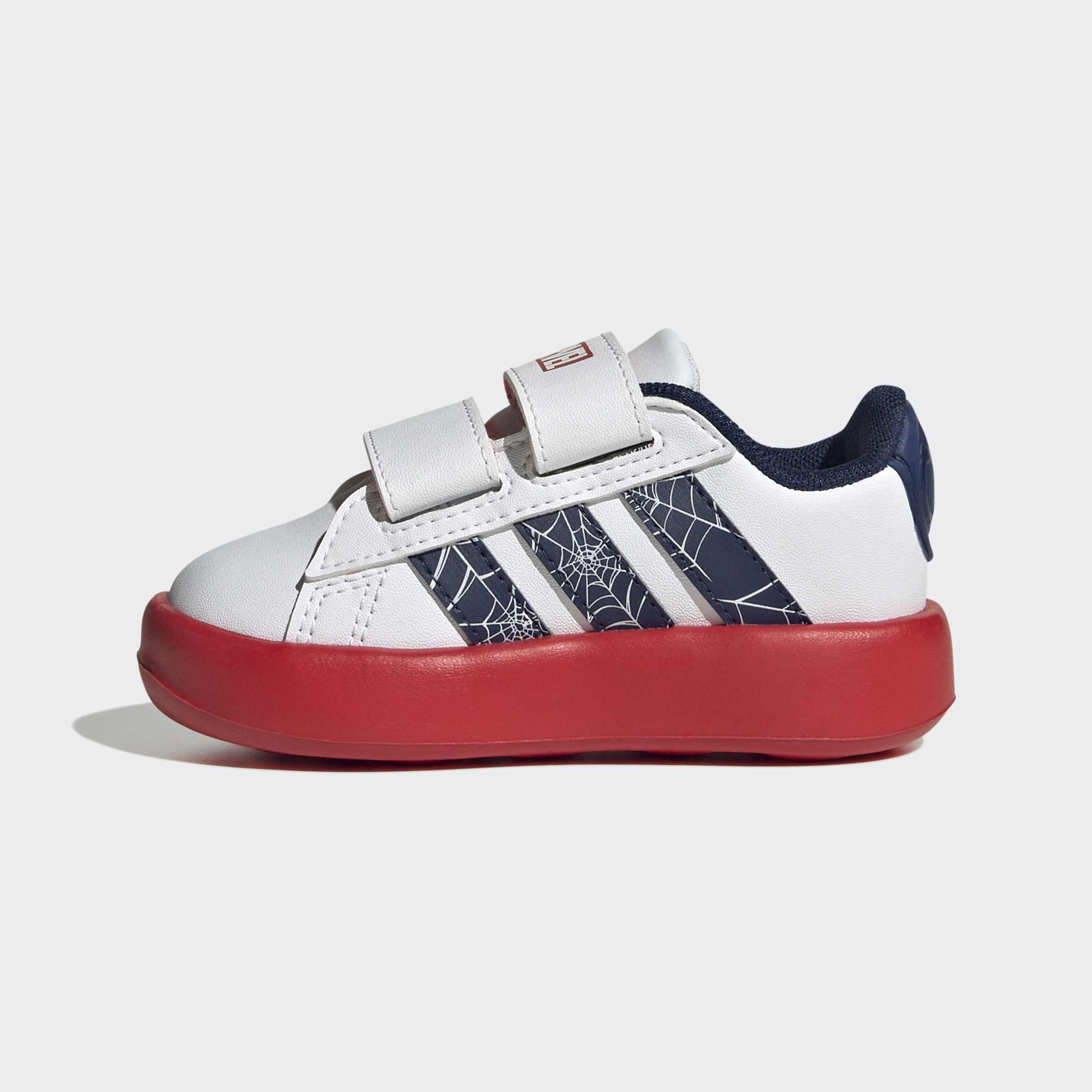 Kids Unisex adidas Marvel Spider-Man Grand Court Shoes Infants, White, A701_ONE, large image number 8