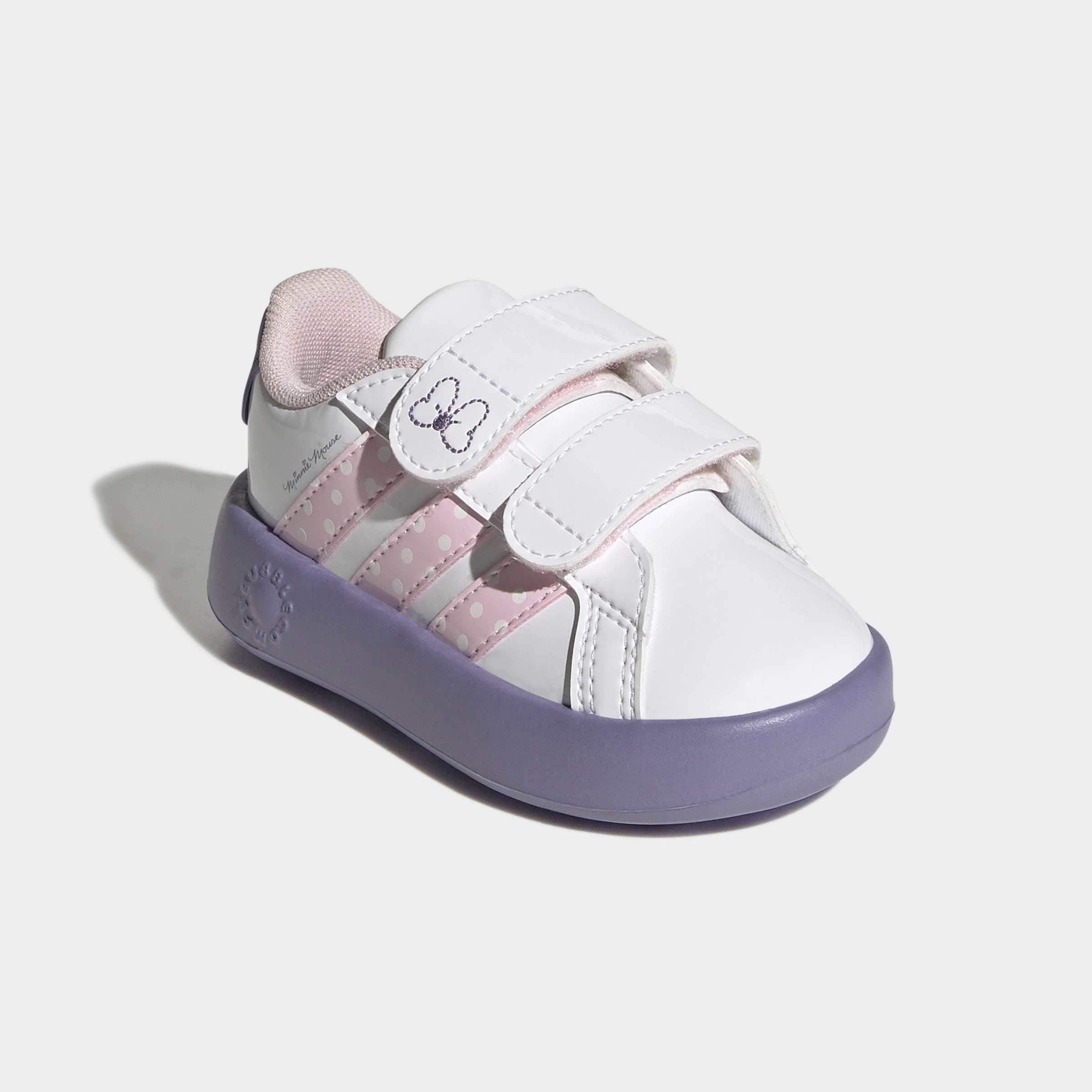 Kids Unisex adidas Disney Minnie Mouse Grand Court Shoes Infants, White, A701_ONE, large image number 2