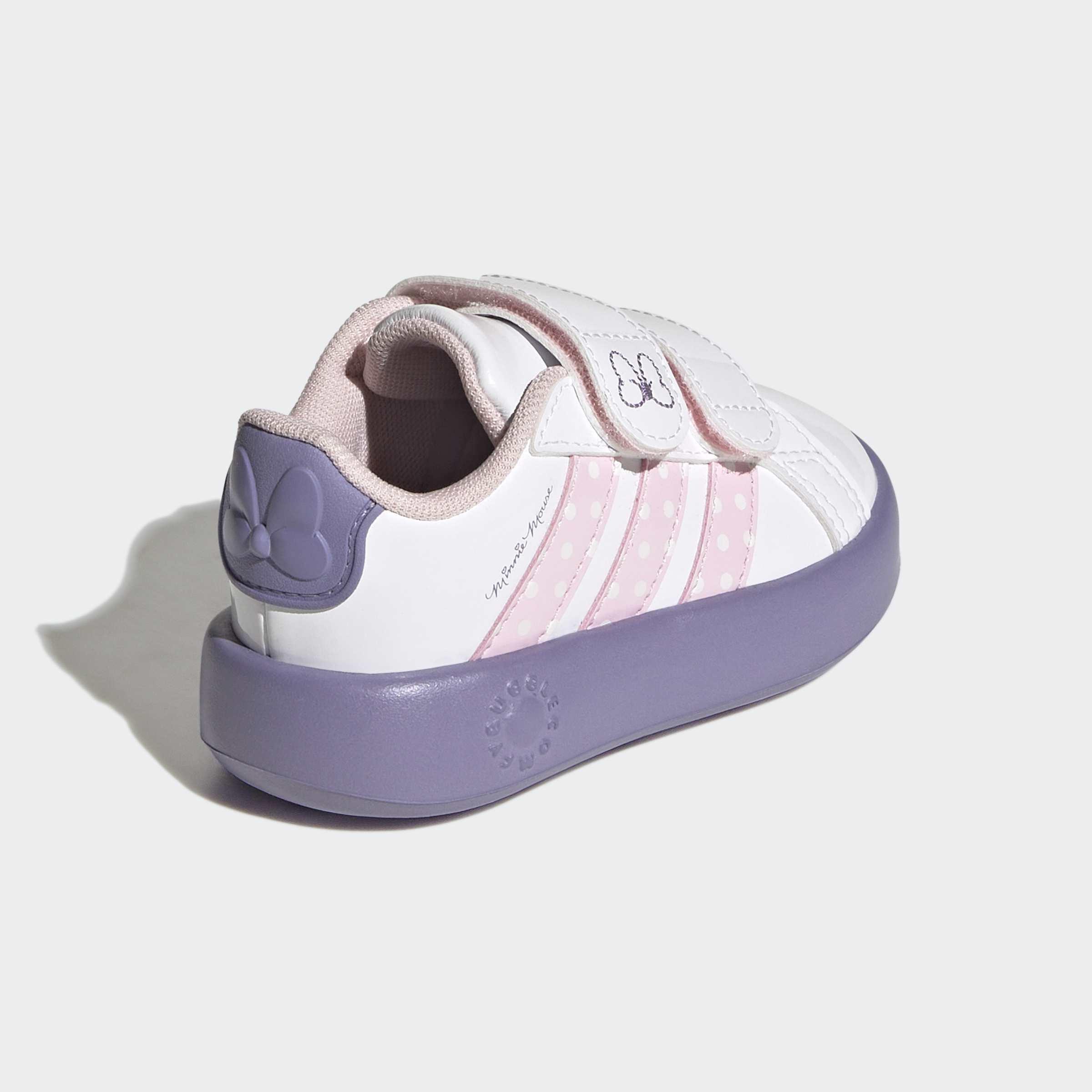 Kids Unisex adidas Disney Minnie Mouse Grand Court Shoes Infants, White, A701_ONE, large image number 3