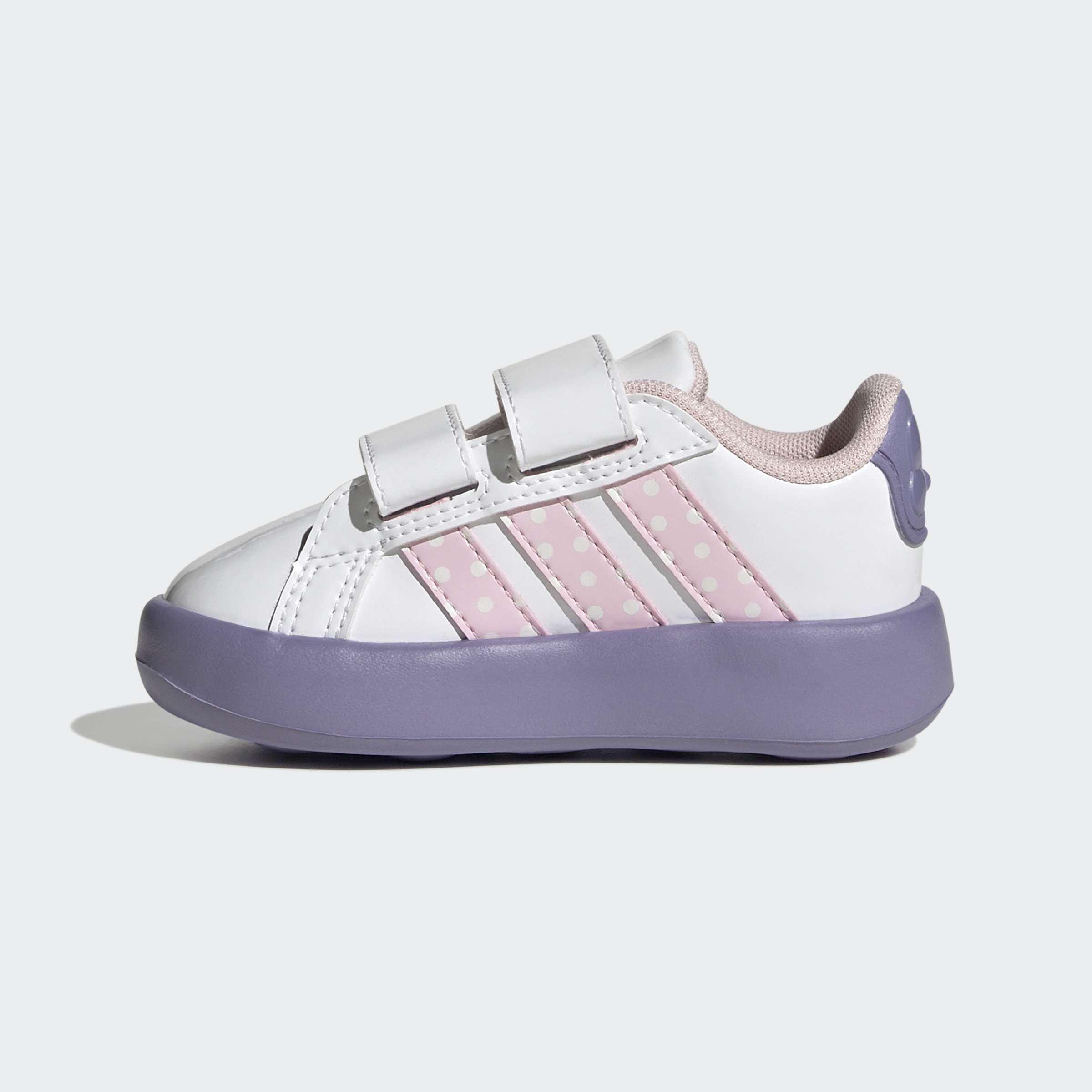Kids Unisex adidas Disney Minnie Mouse Grand Court Shoes Infants, White, A701_ONE, large image number 6