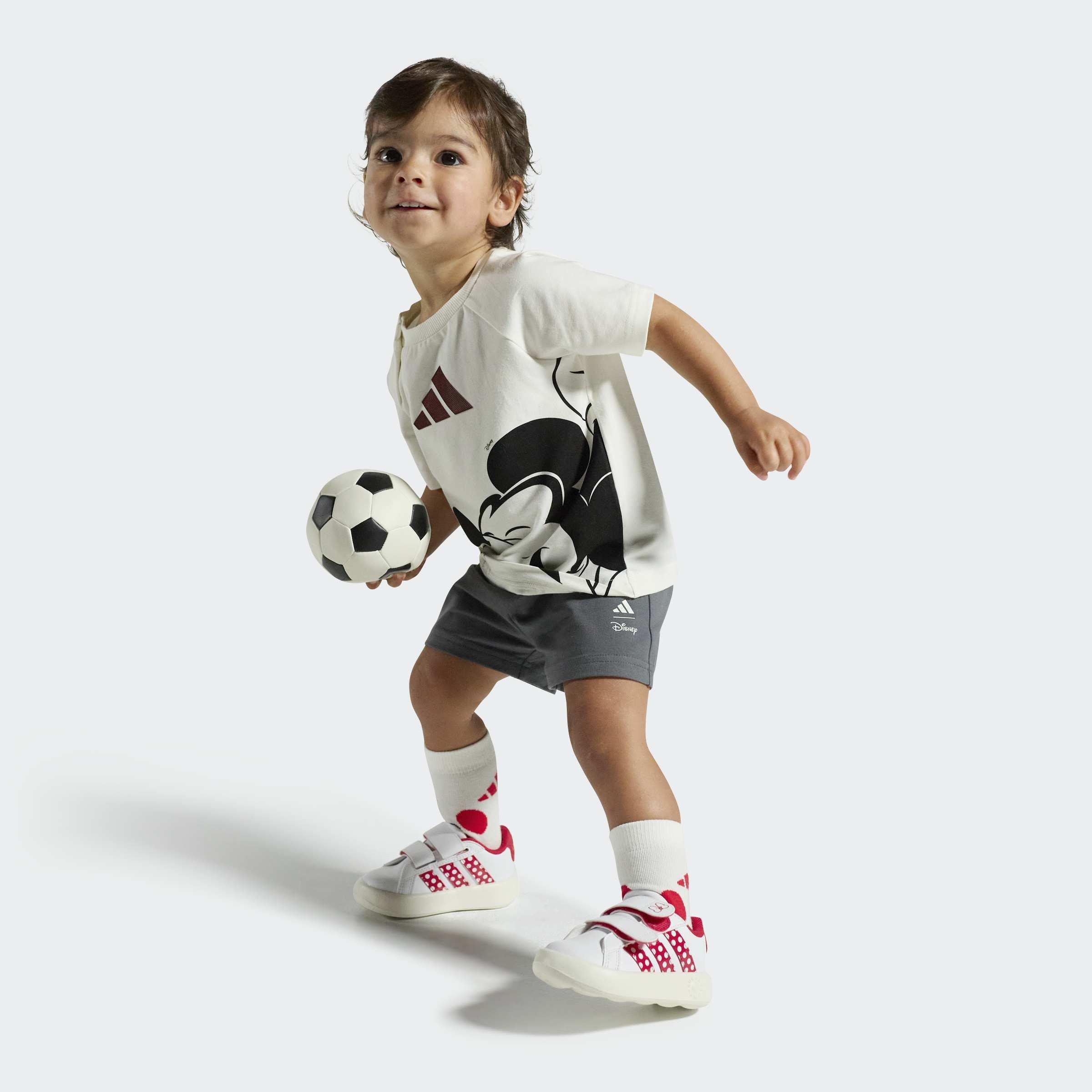 Kids Unisex Adidas Disney Minnie Mouse Grand Court Shoes, White, A701_ONE, large image number 2