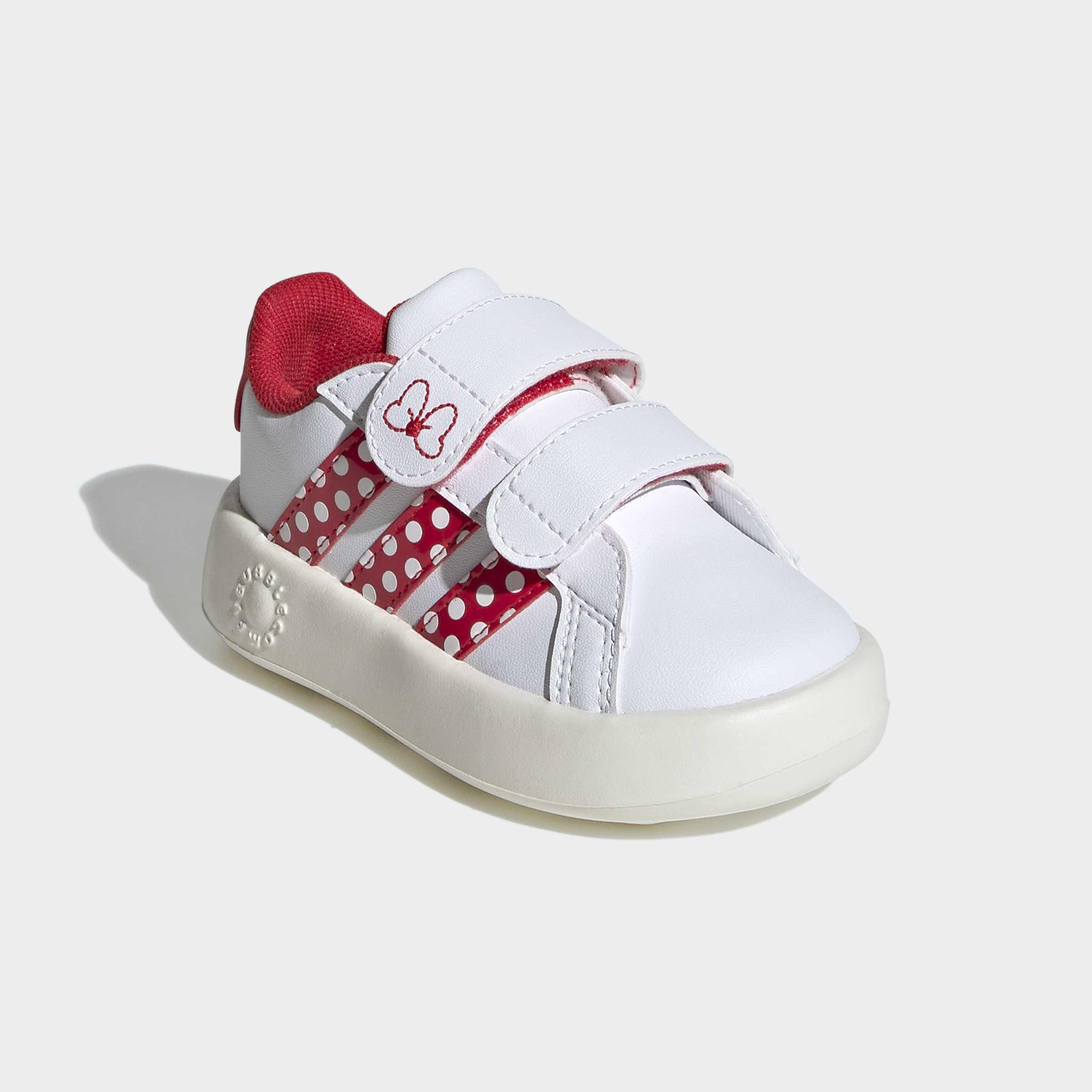 Kids Unisex Adidas Disney Minnie Mouse Grand Court Shoes, White, A701_ONE, large image number 3