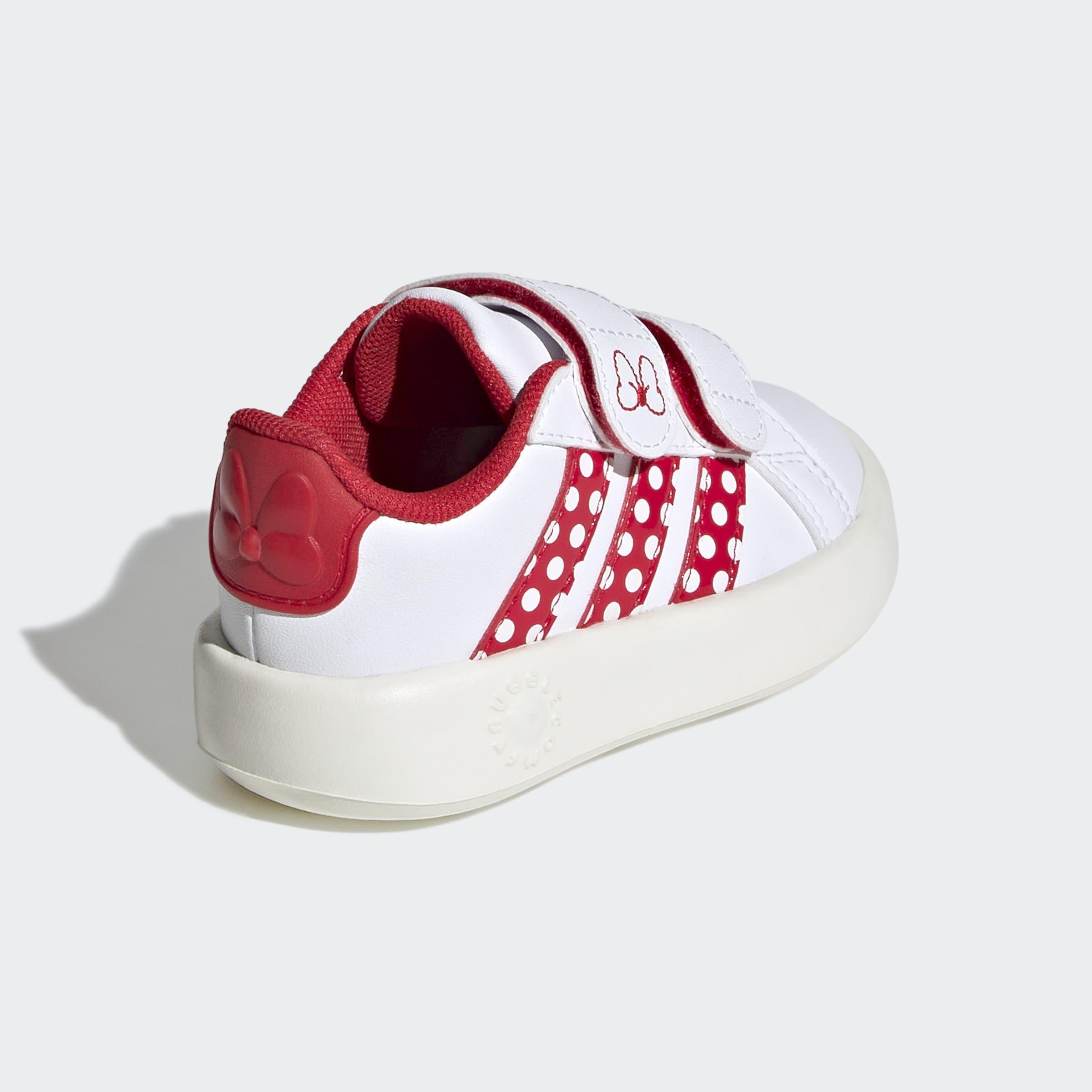 Kids Unisex Adidas Disney Minnie Mouse Grand Court Shoes, White, A701_ONE, large image number 4