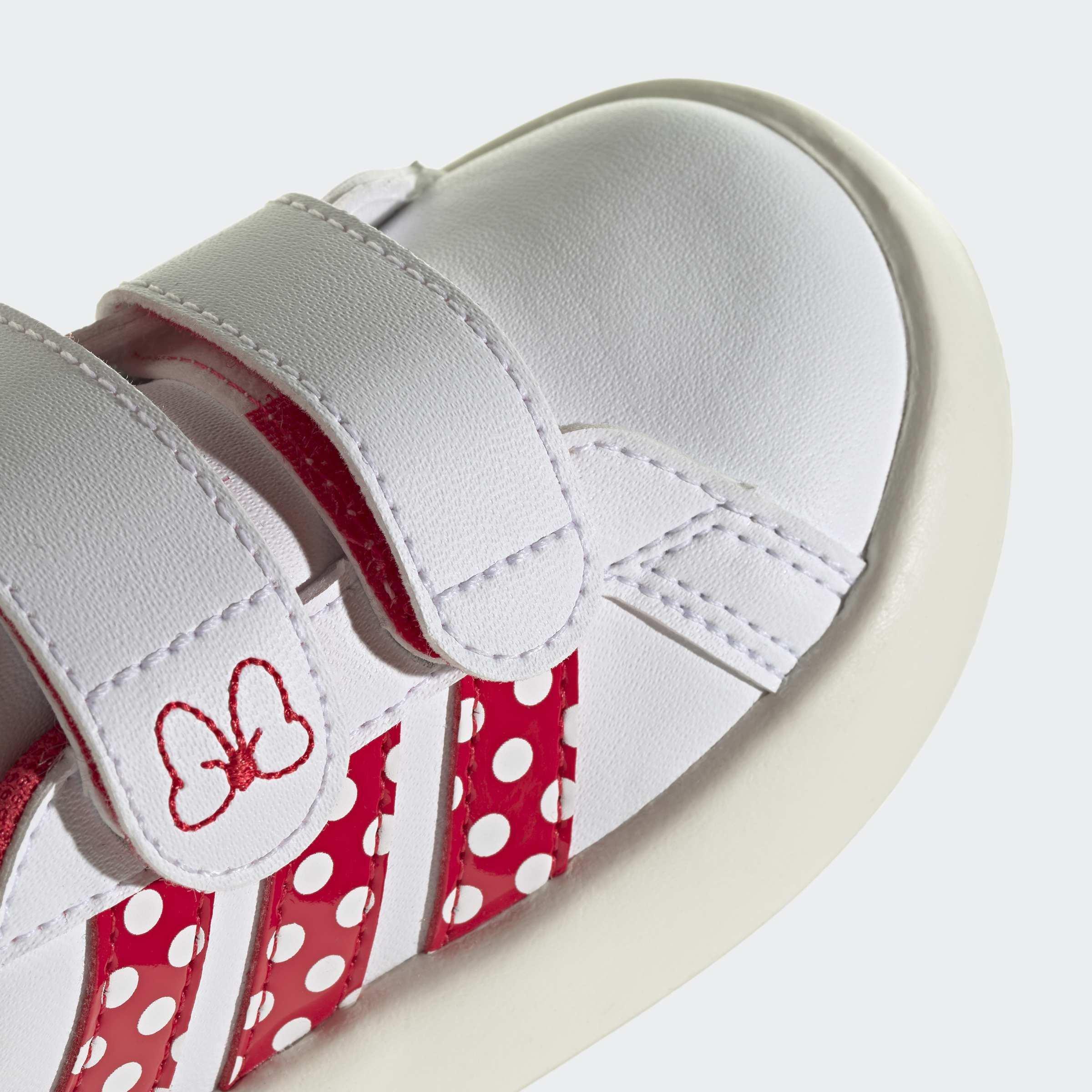 Kids Unisex Adidas Disney Minnie Mouse Grand Court Shoes, White, A701_ONE, large image number 5
