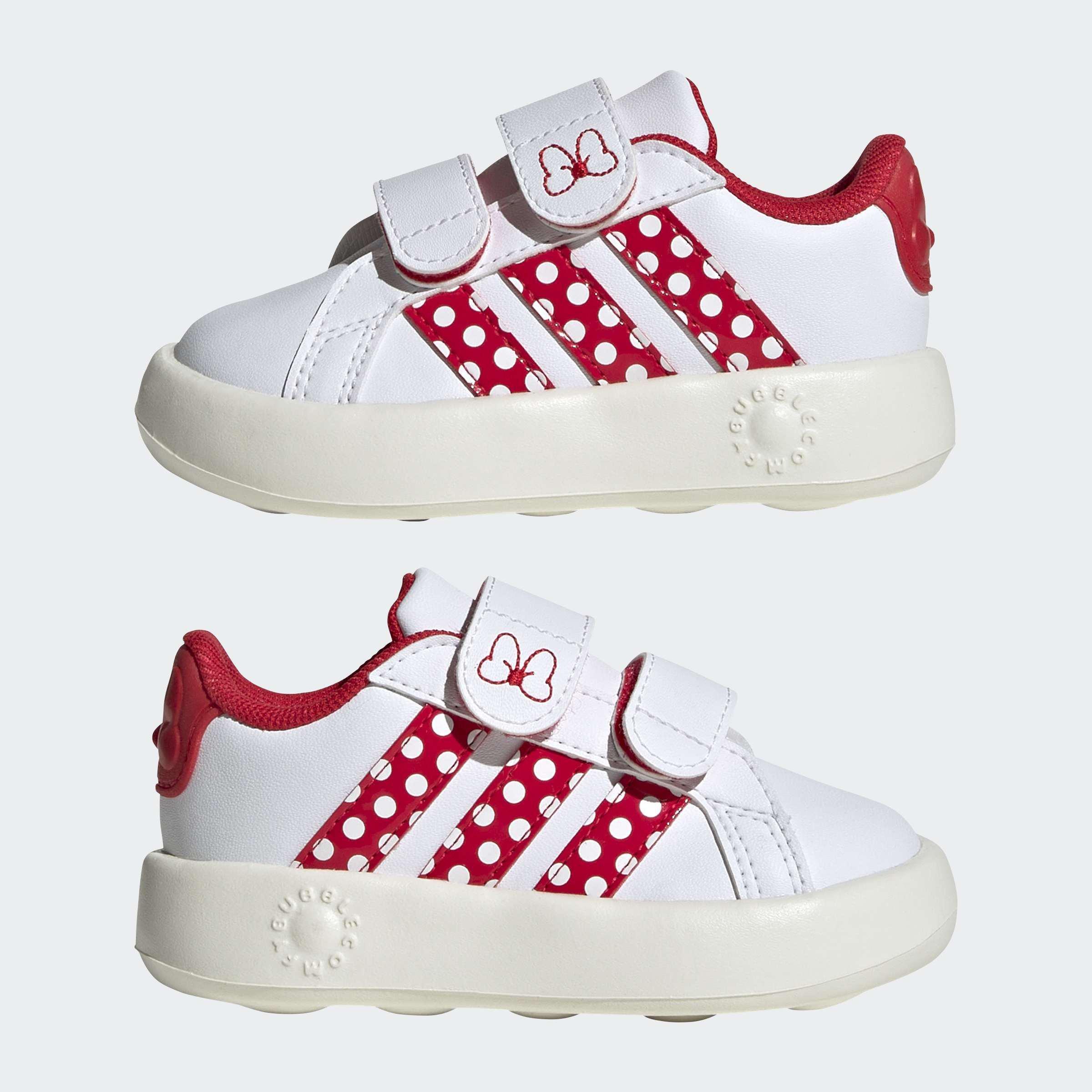 Kids Unisex Adidas Disney Minnie Mouse Grand Court Shoes, White, A701_ONE, large image number 7