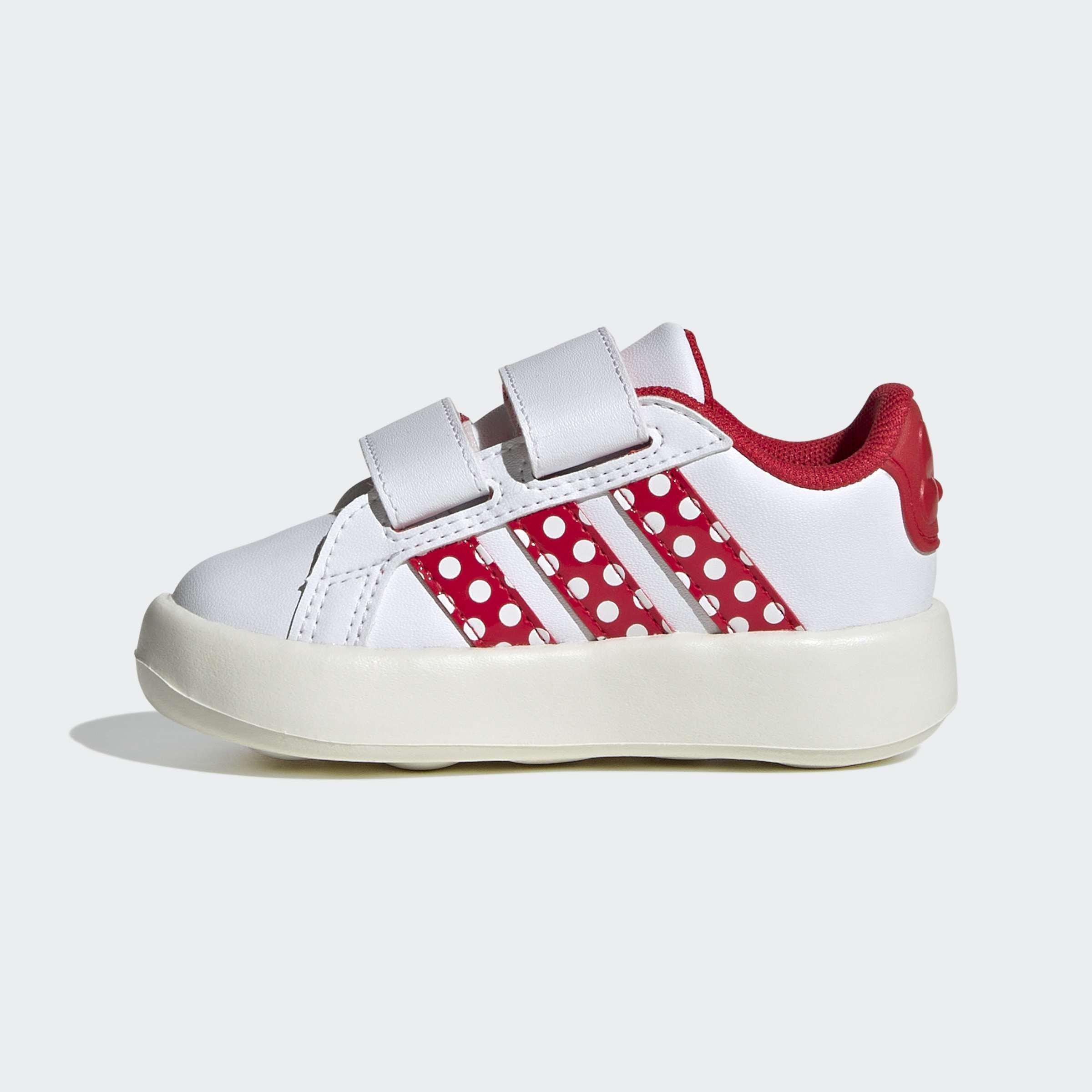 Kids Unisex Adidas Disney Minnie Mouse Grand Court Shoes, White, A701_ONE, large image number 9