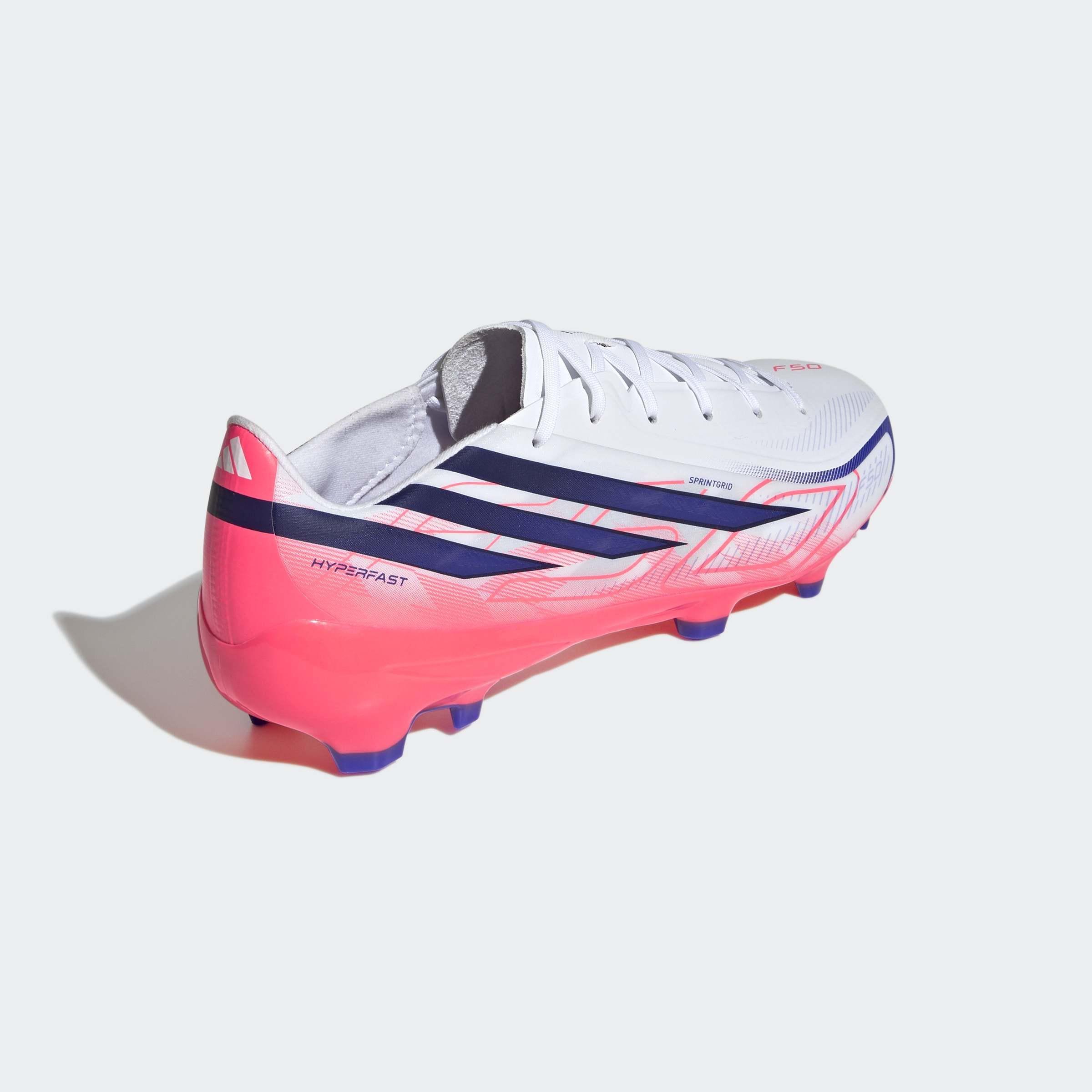 Unisex F50 Hyperfast League Firm Ground Football Boots, White, A701_ONE, large image number 3
