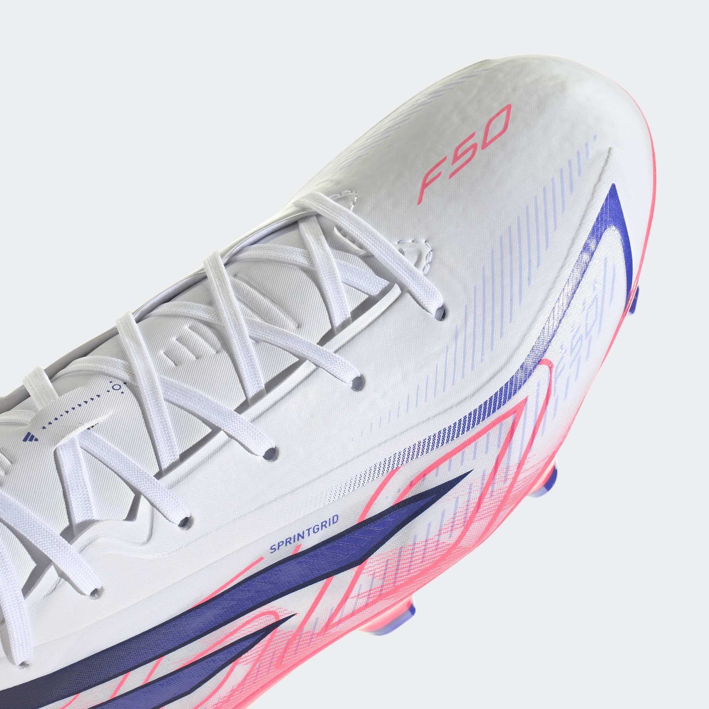 Unisex F50 Hyperfast League Firm Ground Football Boots, White, A701_ONE, large image number 5