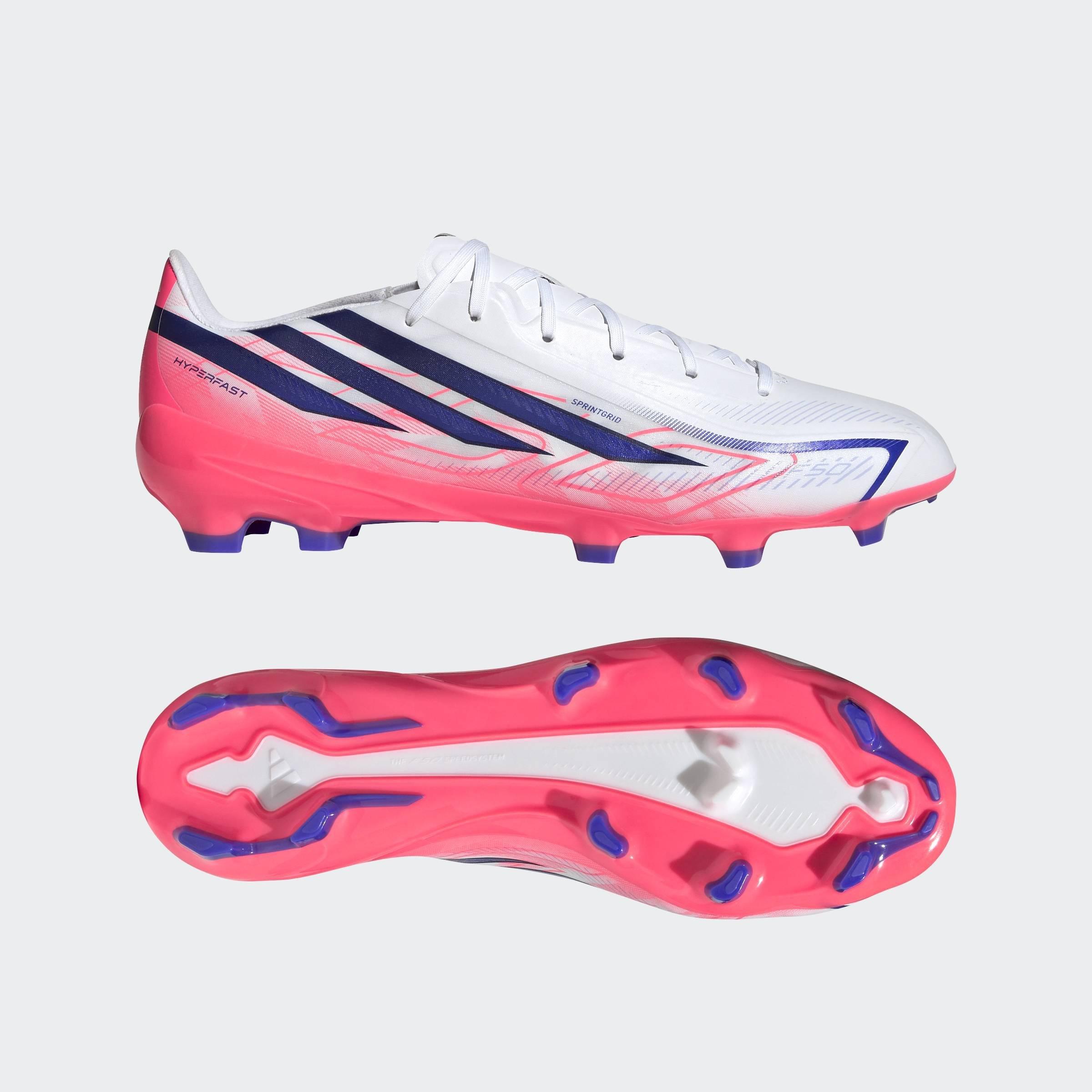 Unisex F50 Hyperfast League Firm Ground Football Boots, White, A701_ONE, large image number 7