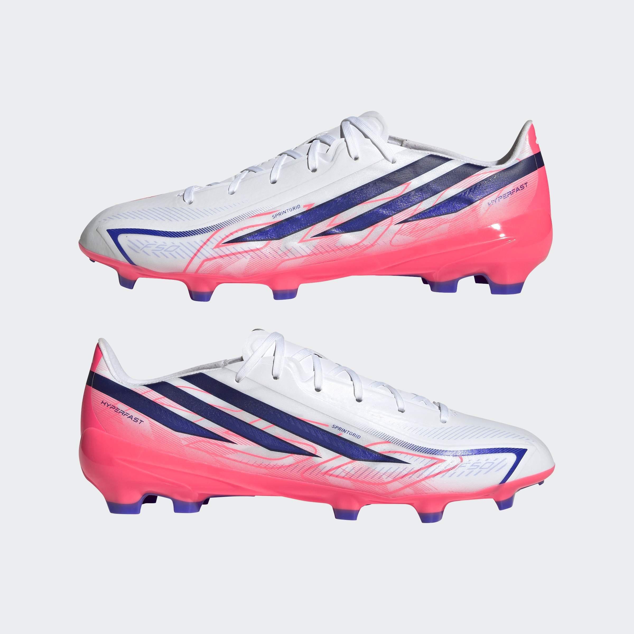 Unisex F50 Hyperfast League Firm Ground Football Boots, White, A701_ONE, large image number 9