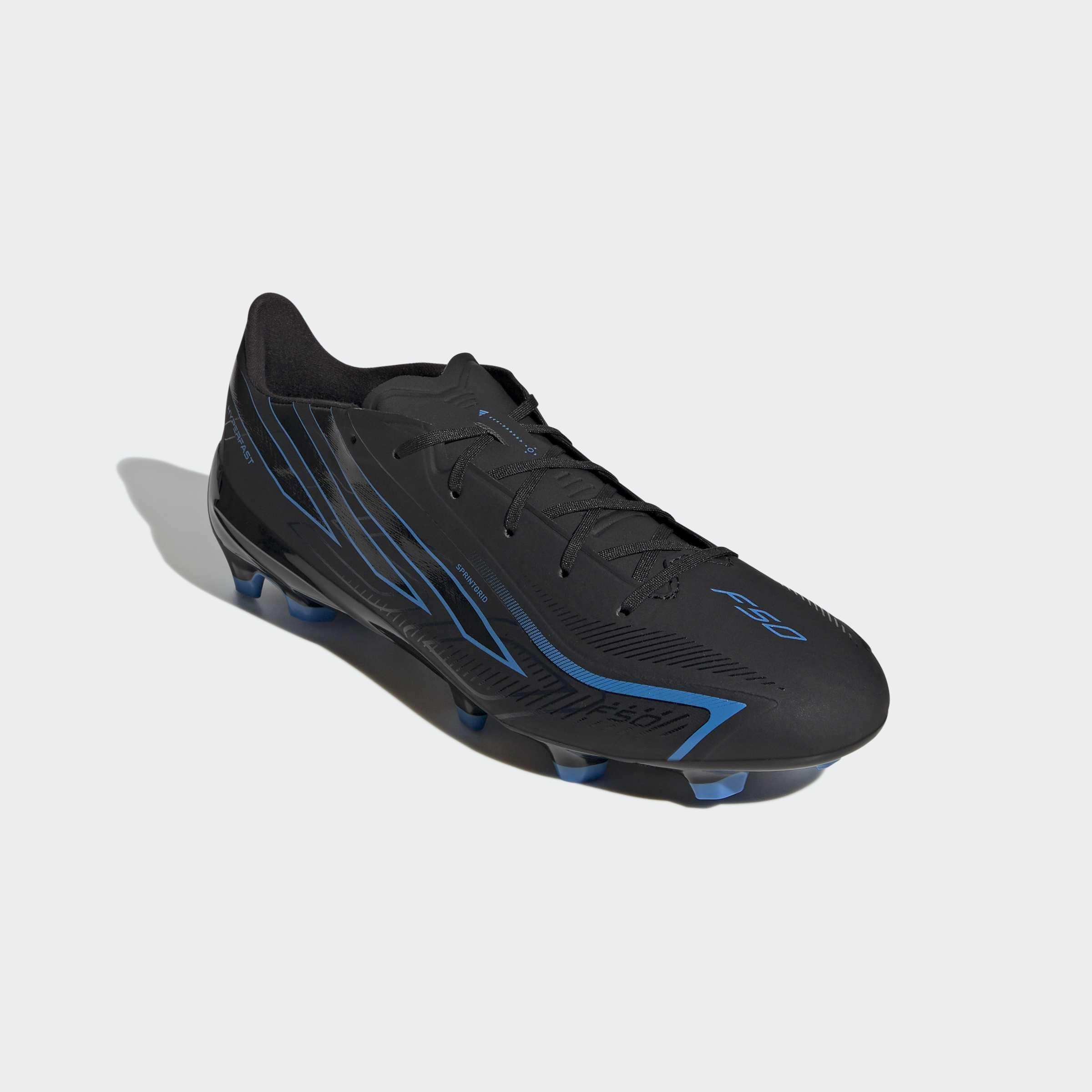 Unisex F50 Hyperfast League Firm Ground Football Boots, Black, A701_ONE, large image number 2
