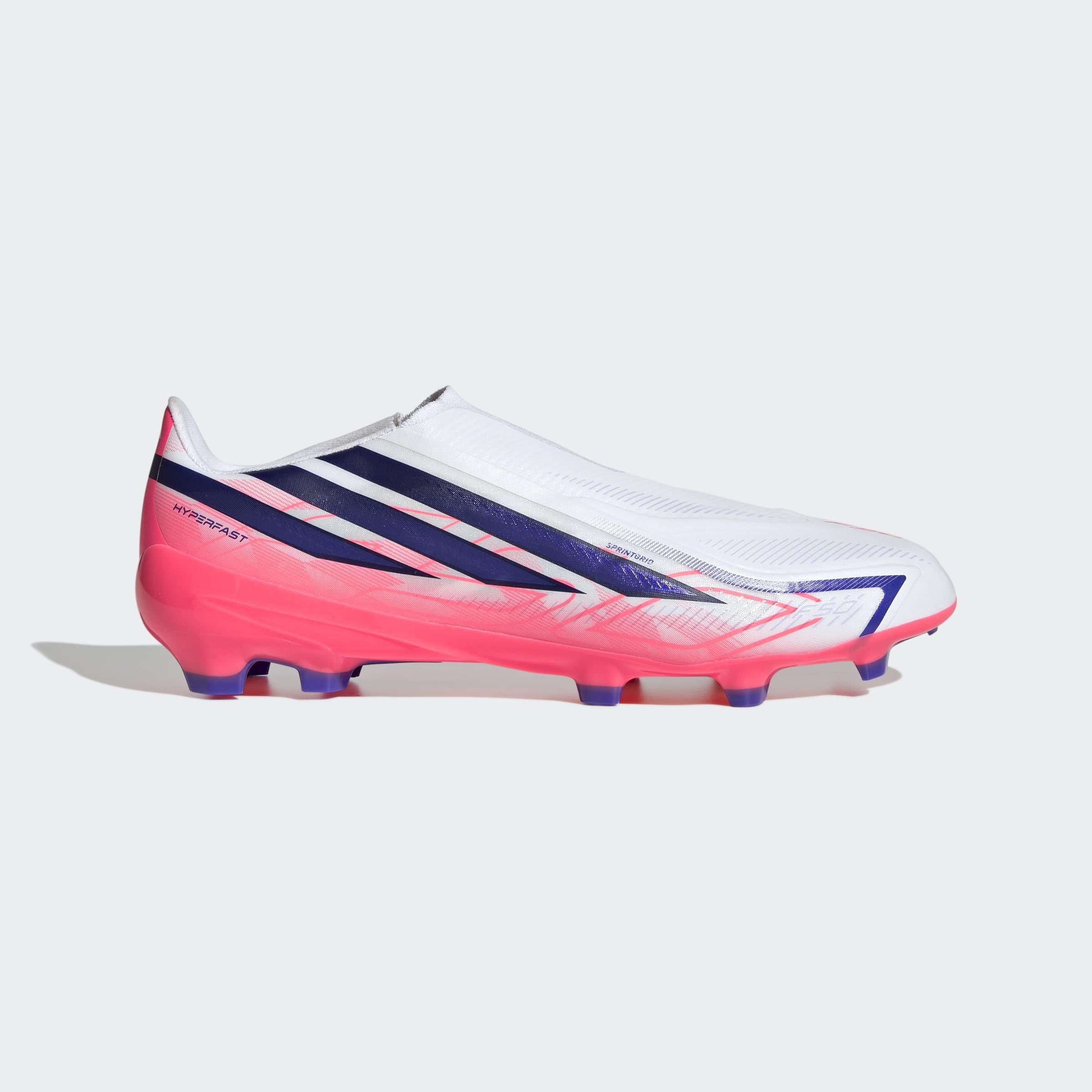 Unisex F50 Hyperfast League Laceless Firm Ground Football Boots, White