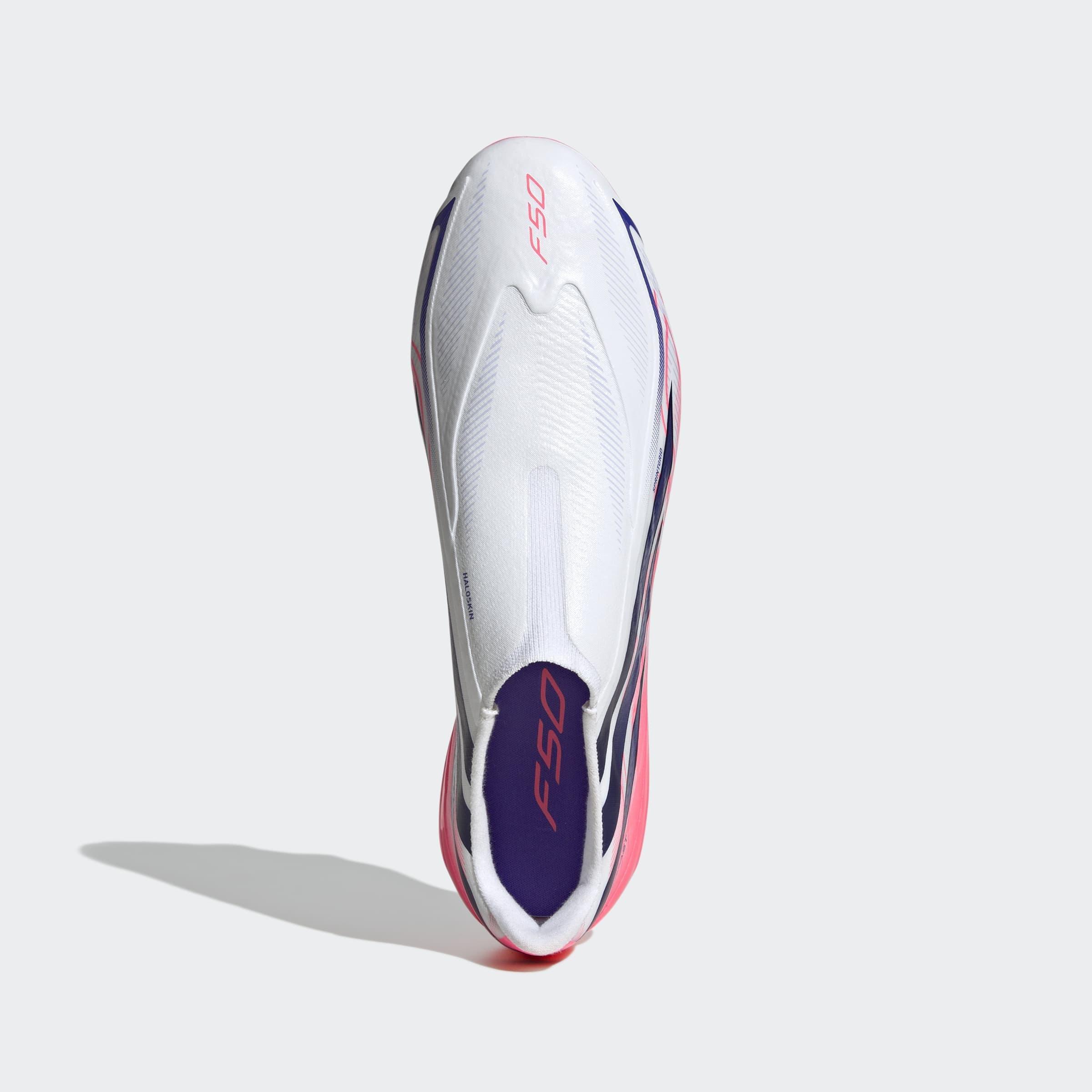 Unisex F50 Hyperfast League Laceless Firm Ground Football Boots, White