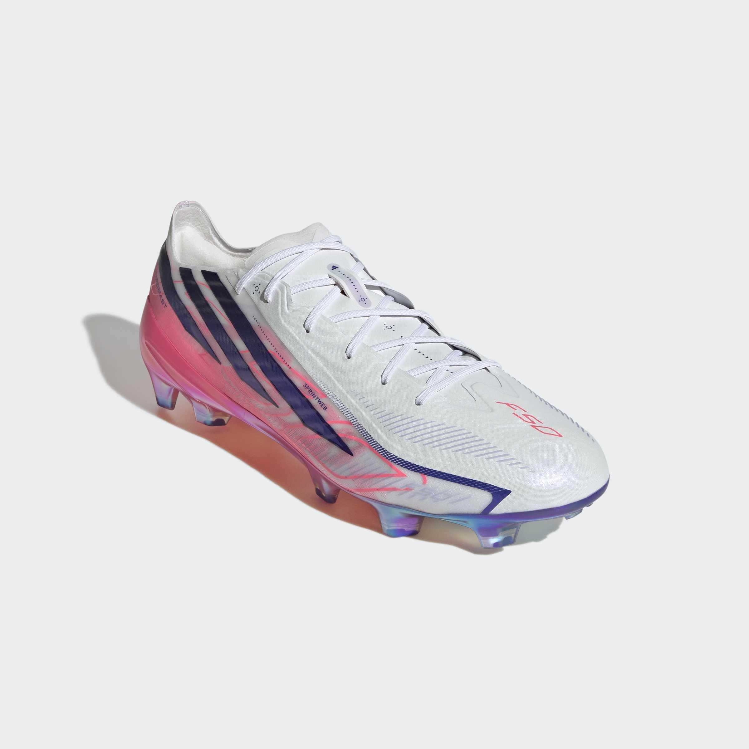 Unisex F50 Hyperfast Elite Firm Ground Football Boots, White, A701_ONE, large image number 2