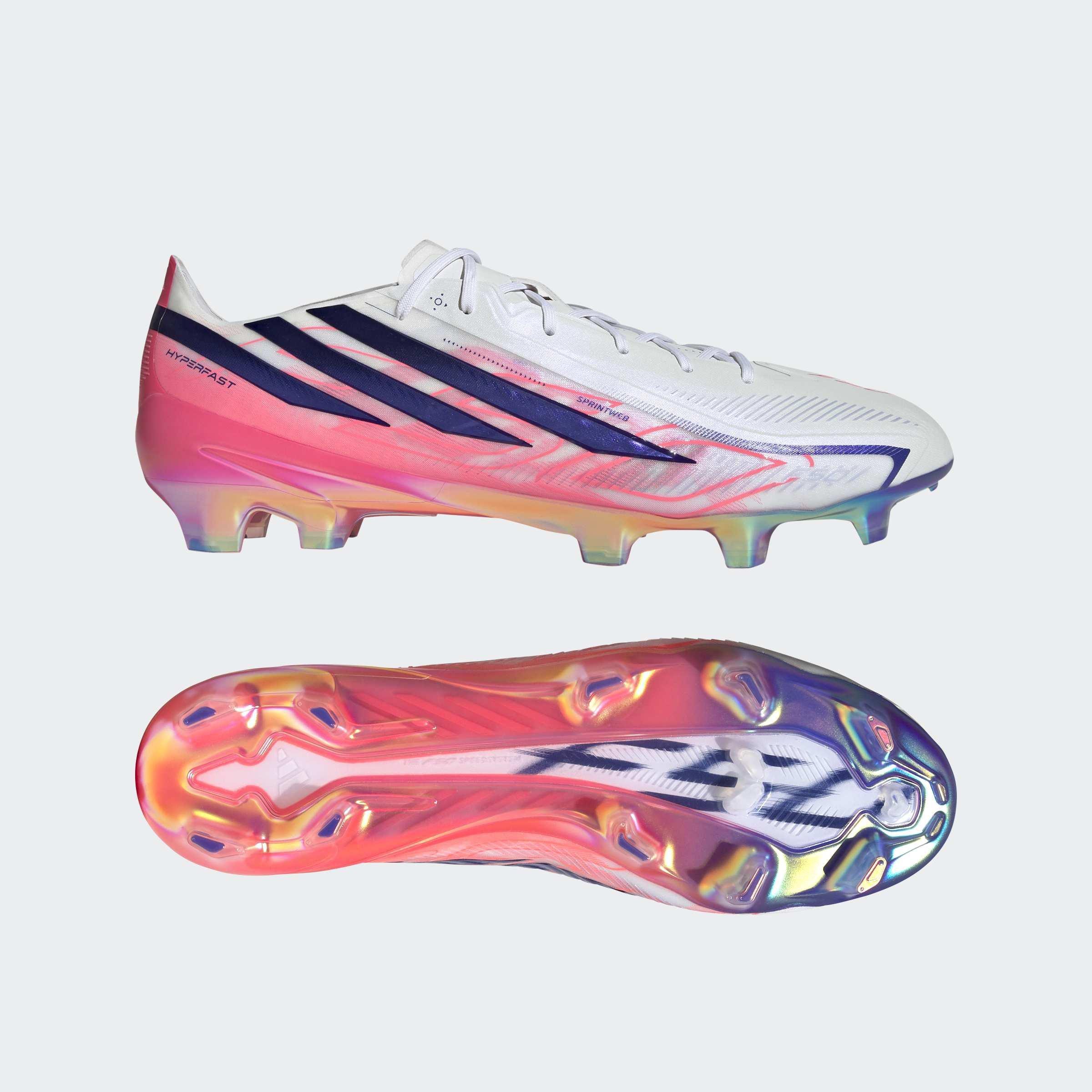 Unisex F50 Hyperfast Elite Firm Ground Football Boots, White, A701_ONE, large image number 6