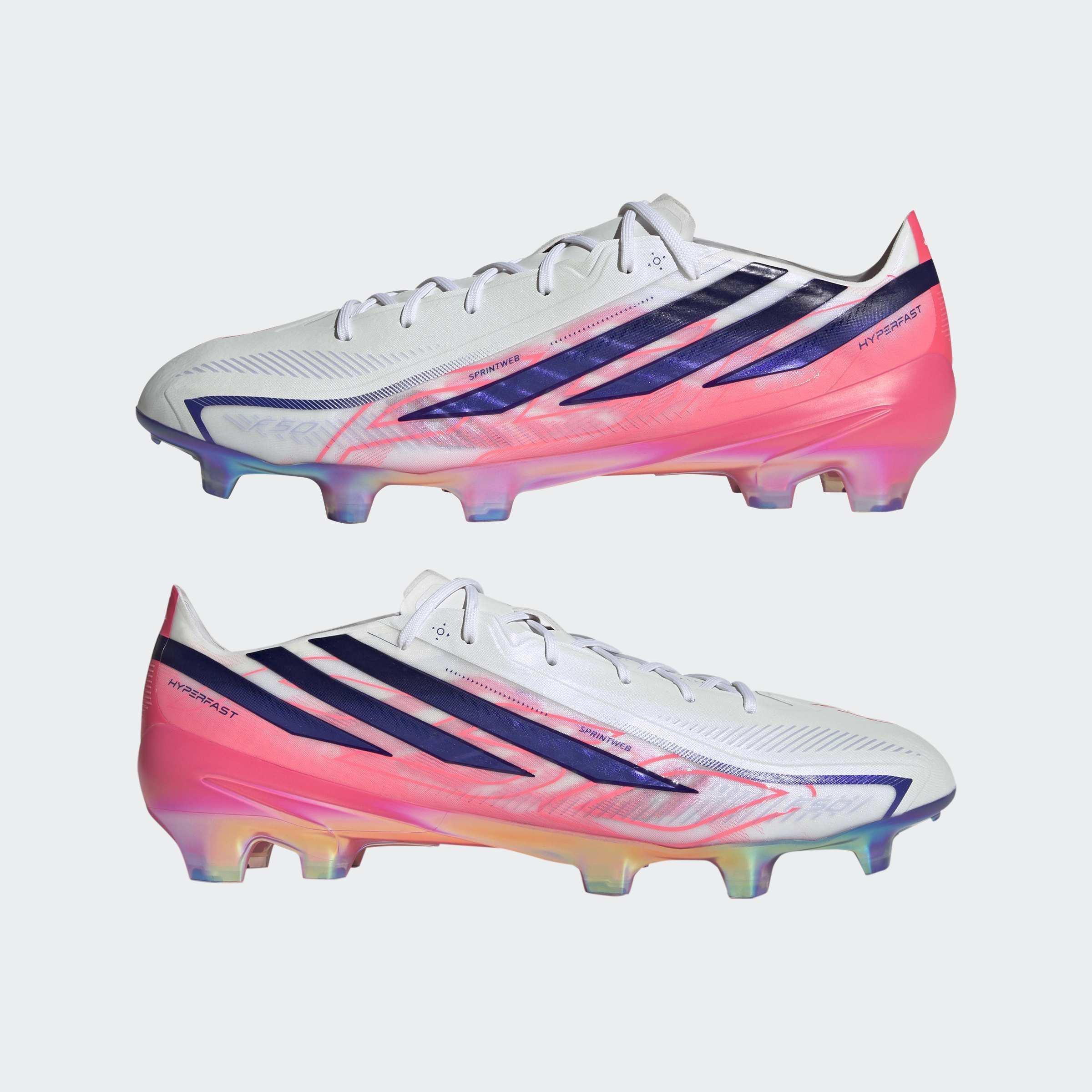 Unisex F50 Hyperfast Elite Firm Ground Football Boots, White, A701_ONE, large image number 8