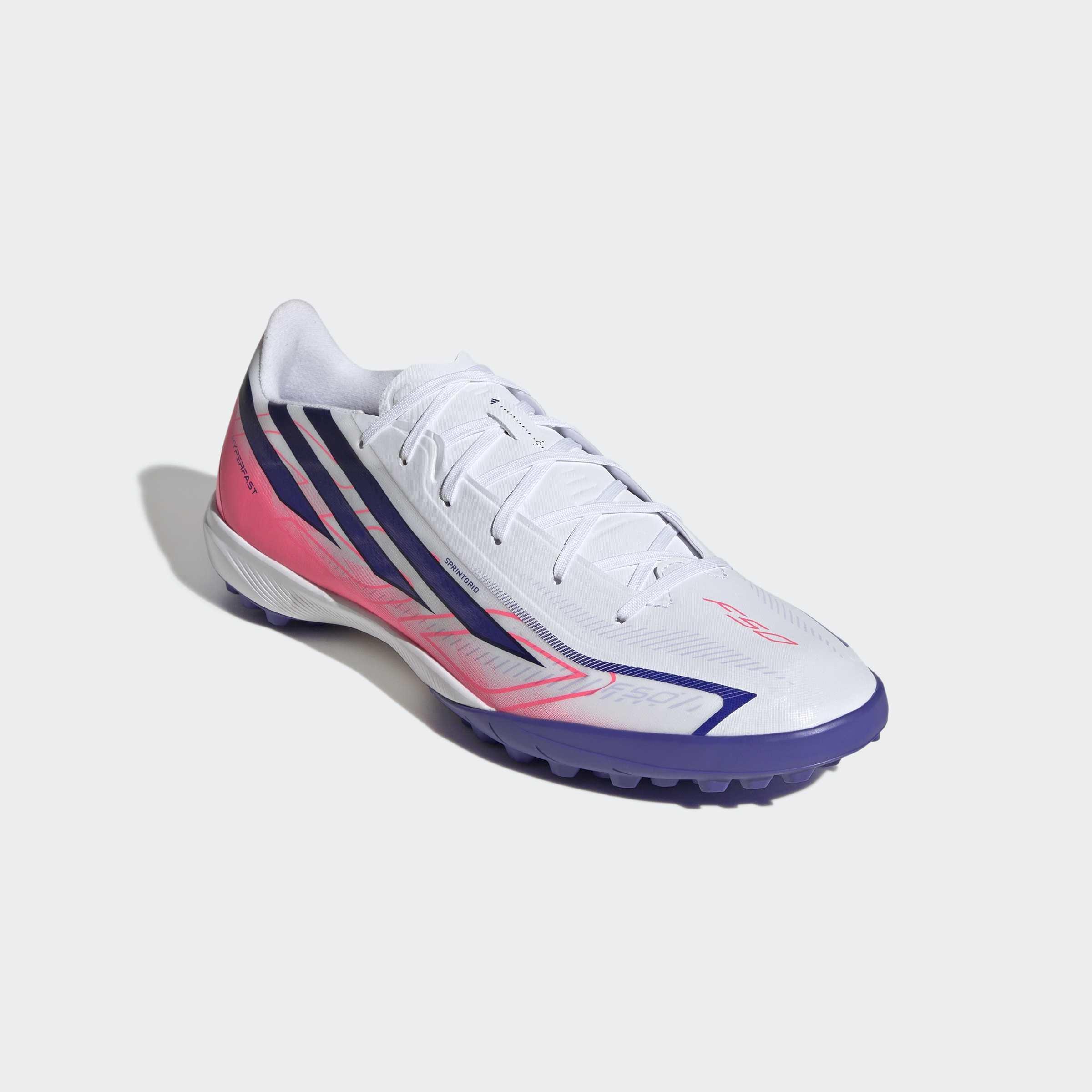 Unisex F50 Hyperfast League Turf Football Boots, White, A701_ONE, medium