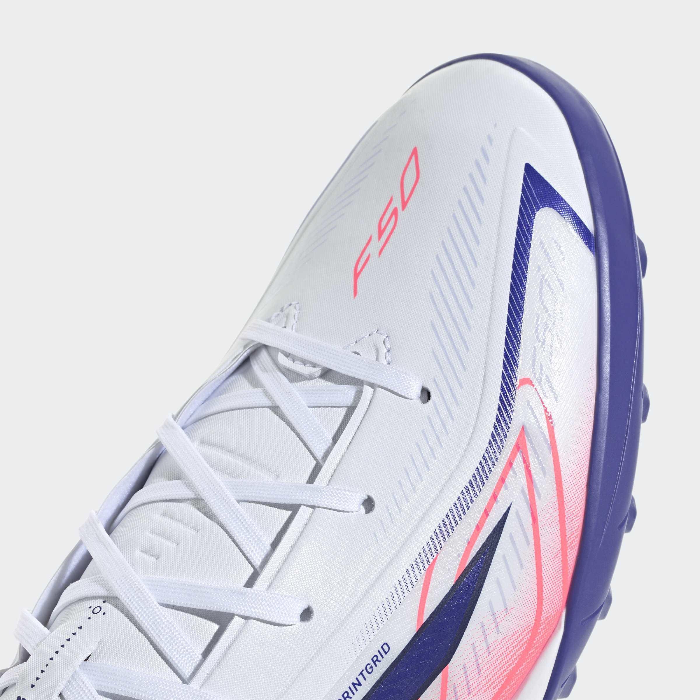 Unisex F50 Hyperfast League Turf Football Boots, White, A701_ONE, large image number 4