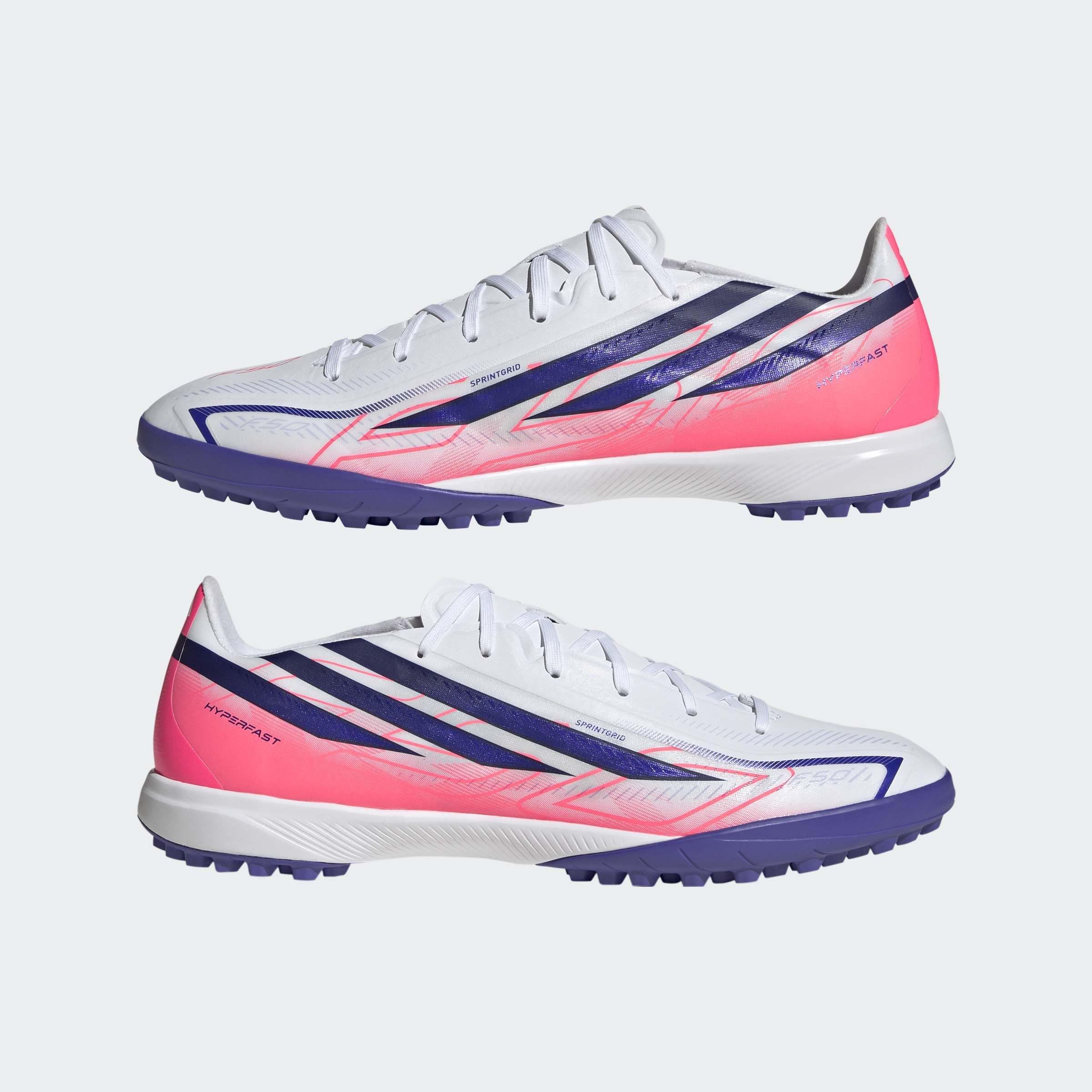 Unisex F50 Hyperfast League Turf Football Boots, White, A701_ONE, large image number 6