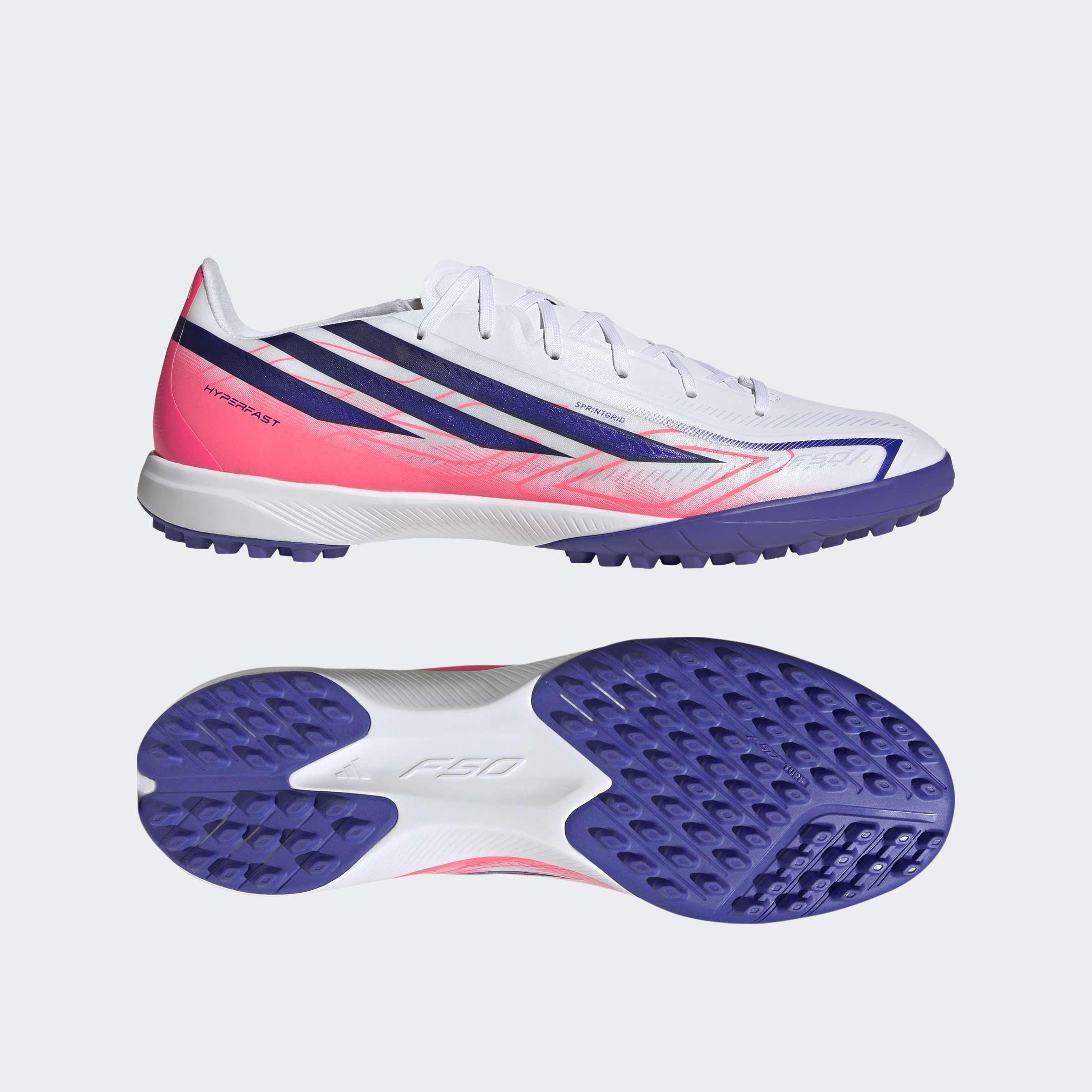 Unisex F50 Hyperfast League Turf Football Boots, White, A701_ONE, large image number 9
