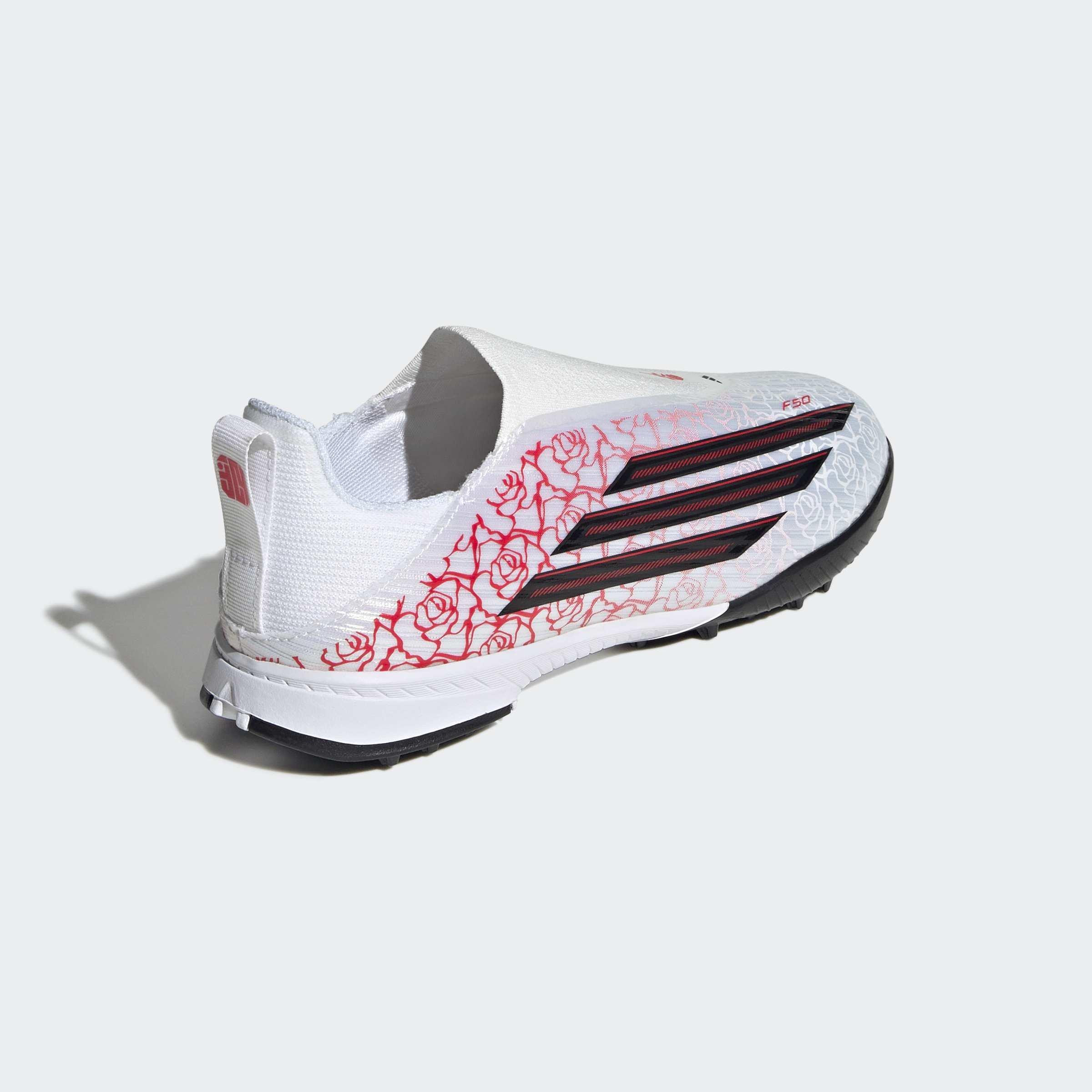 Kids Unisex F50 League Lamine Yamal Laceless Turf Football Boots, White, A701_ONE, large image number 3
