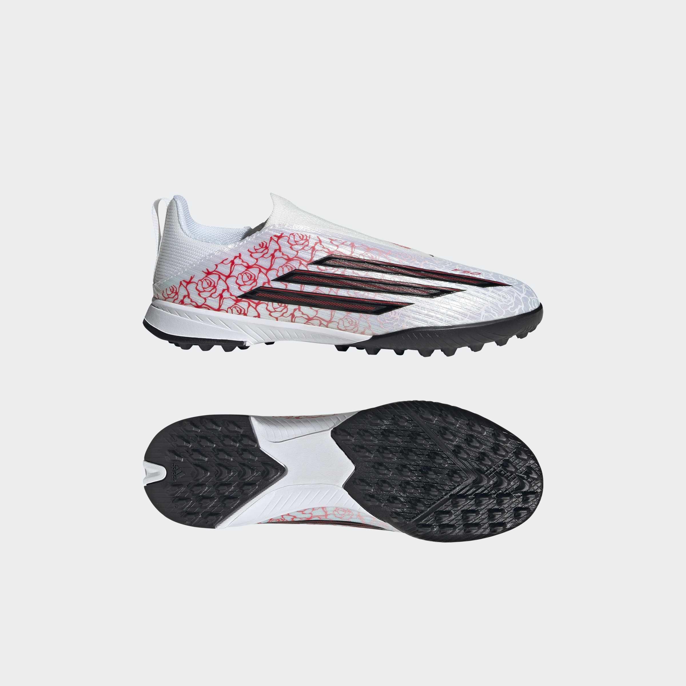 Kids Unisex F50 League Lamine Yamal Laceless Turf Football Boots, White, A701_ONE, large image number 7