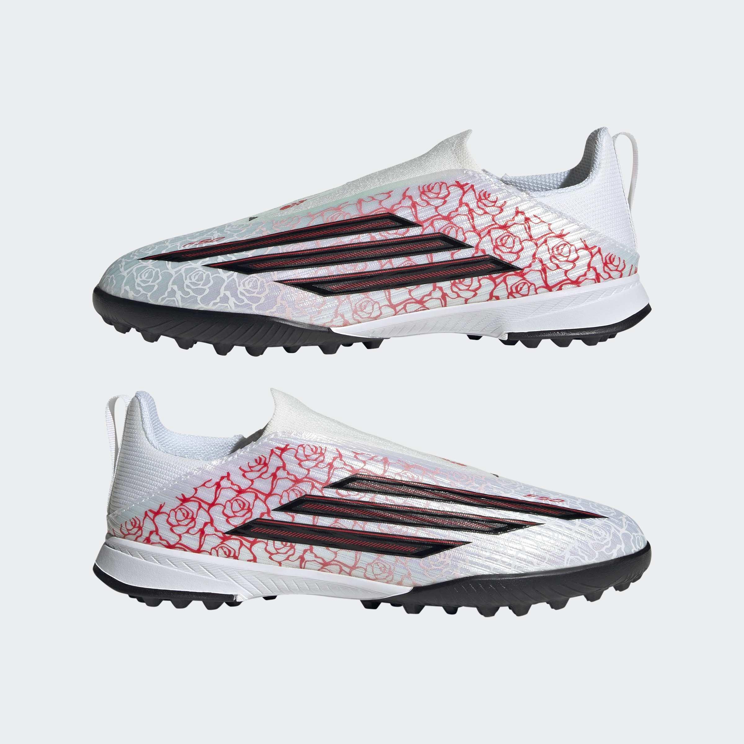 Kids Unisex F50 League Lamine Yamal Laceless Turf Football Boots, White, A701_ONE, large image number 8