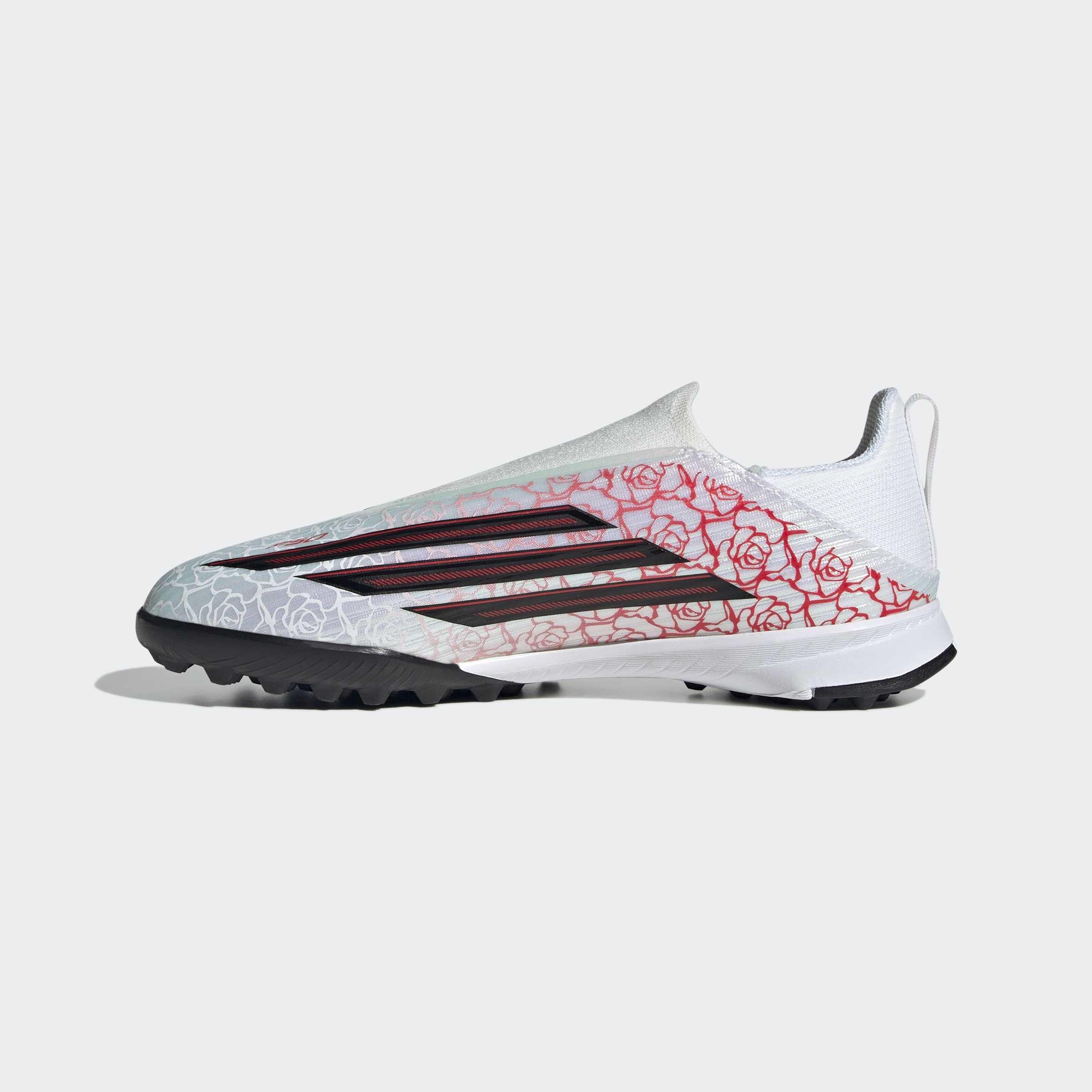 Kids Unisex F50 League Lamine Yamal Laceless Turf Football Boots, White, A701_ONE, large image number 9