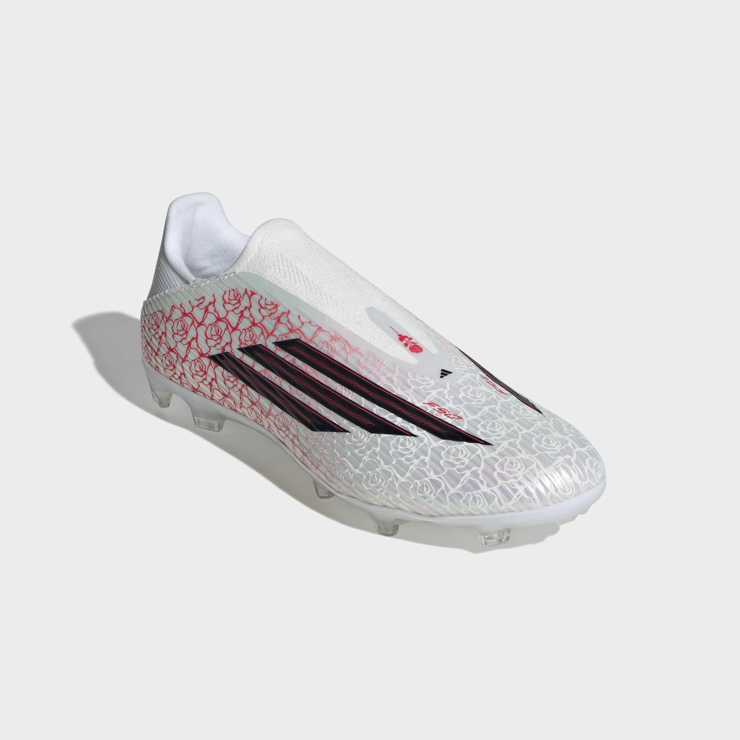 Unisex F50 League Lamine Yamal Laceless Firm Ground / Multi Ground Football Boots, White, A701_ONE, large image number 2
