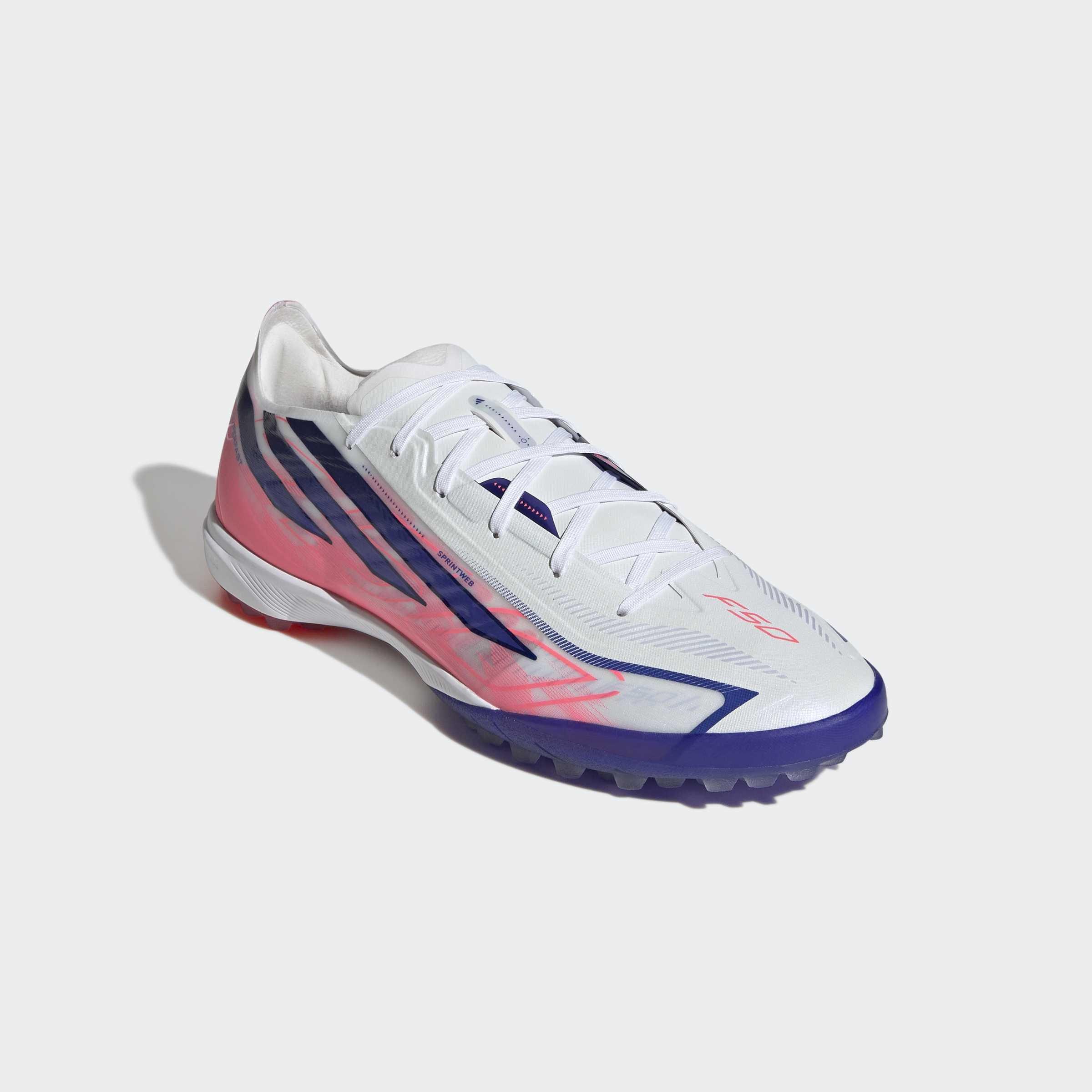 Unisex F50 Hyperfast Pro Turf Football Boots, White, A701_ONE, large image number 2