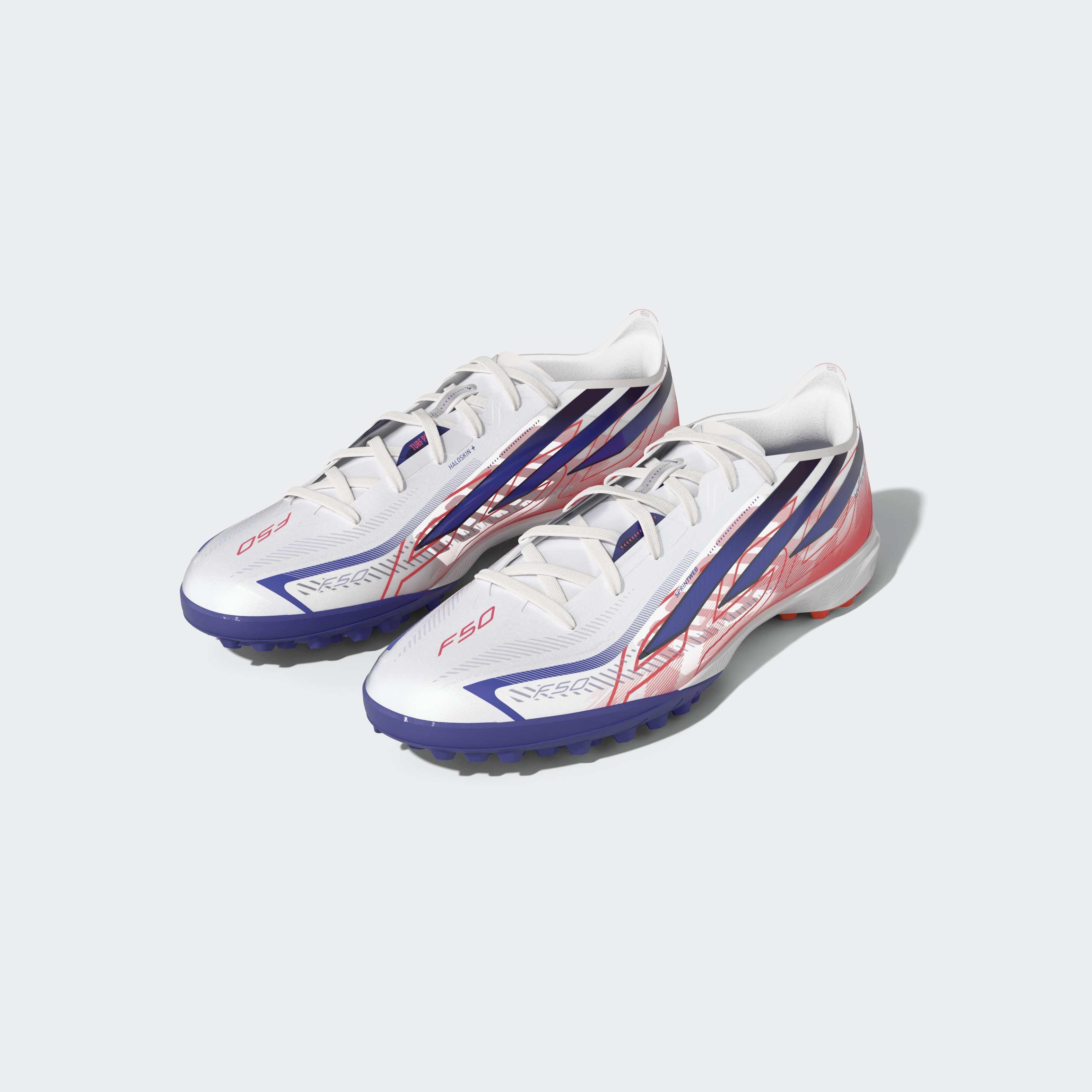 Unisex F50 Hyperfast Pro Turf Football Boots, White, A701_ONE, large image number 7
