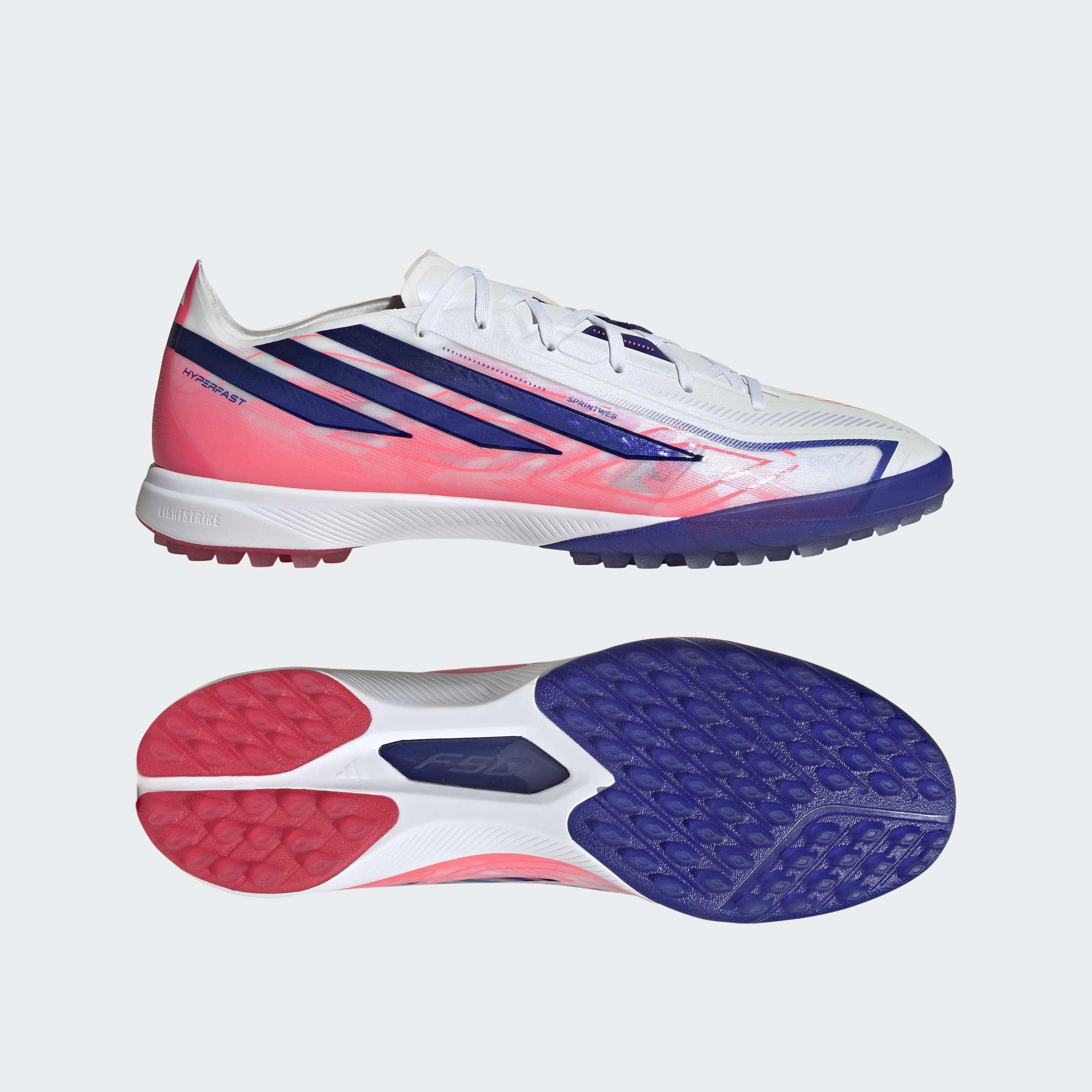 Unisex F50 Hyperfast Pro Turf Football Boots, White, A701_ONE, large image number 10