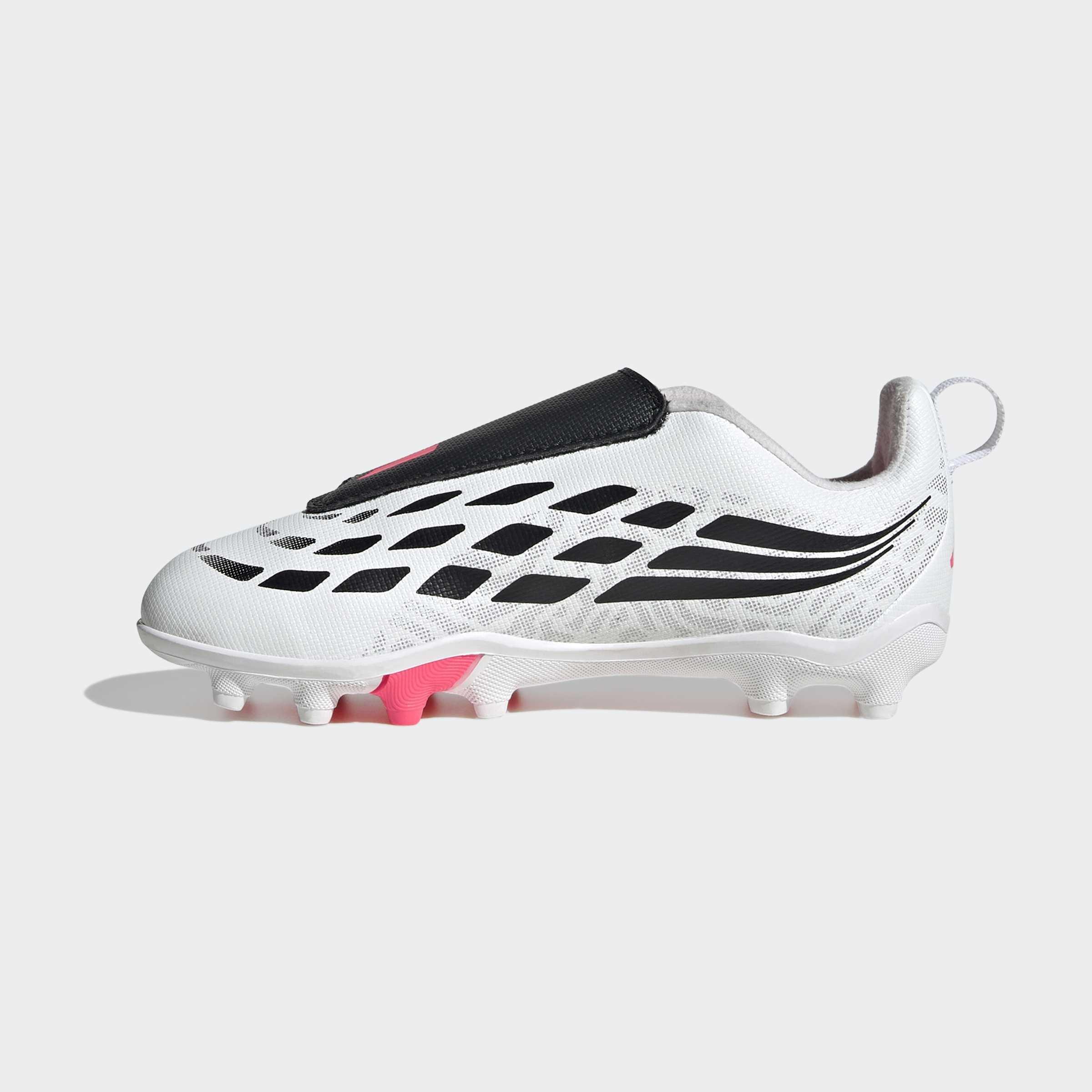 Kids Unisex Predator Club Hook and Loop Firm Ground / Multi Ground Football Boots, White, A701_ONE, large image number 9