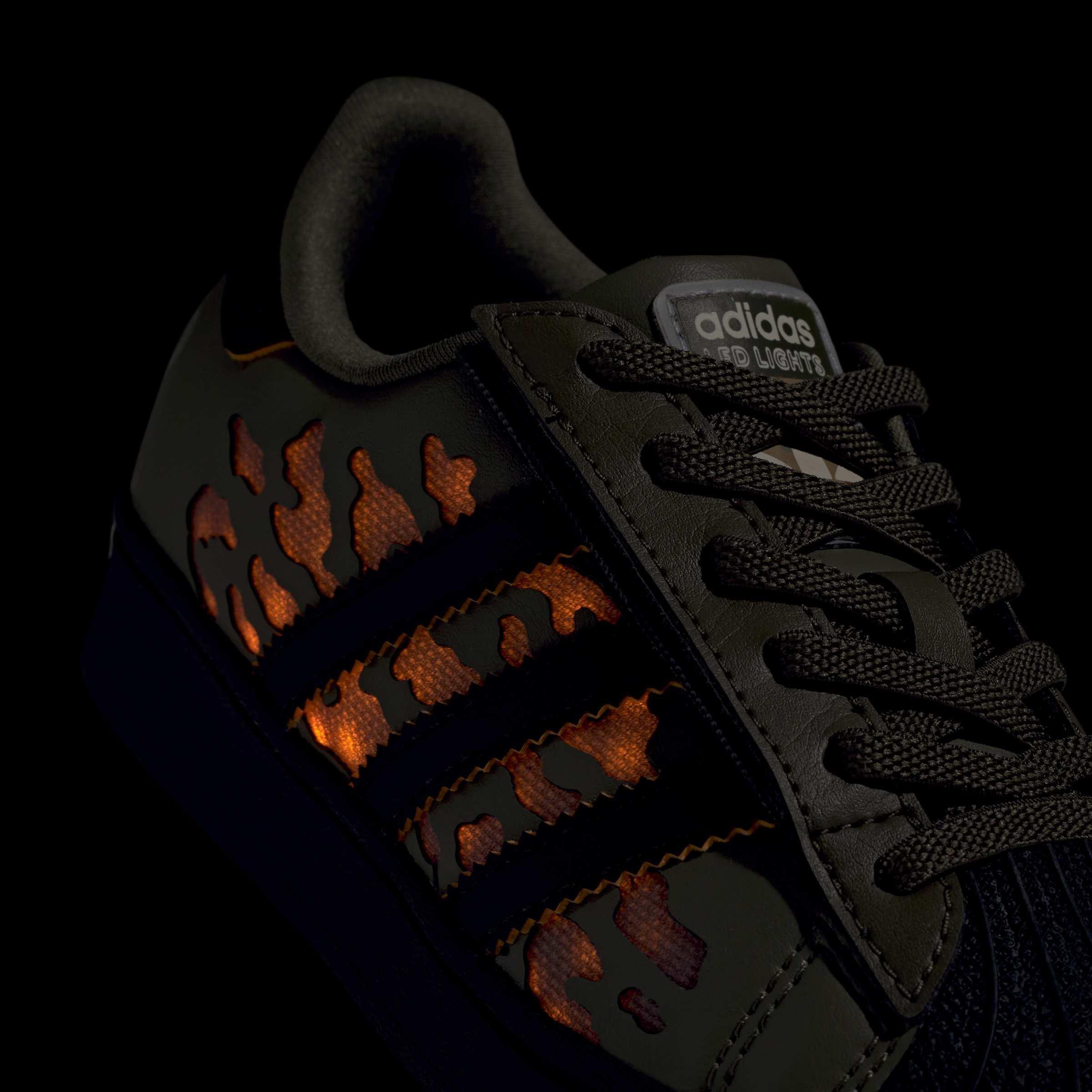 Kids Unisex Superstar Led Lights Comfort Closure Elastic Lace Shoes, Green, A701_ONE, large image number 6