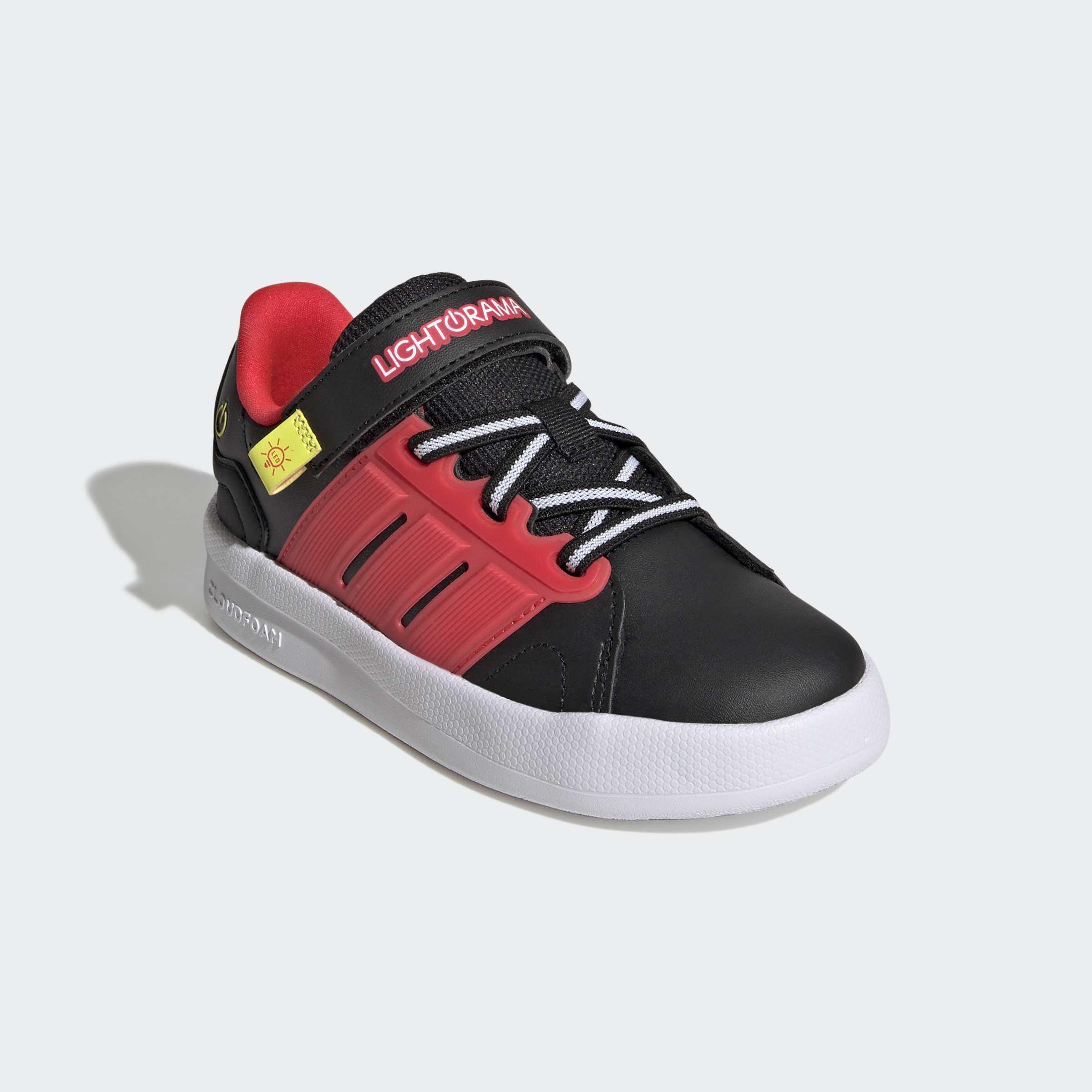 Kids Unisex Lightorama Court Shoes, Black, A701_ONE, large image number 2