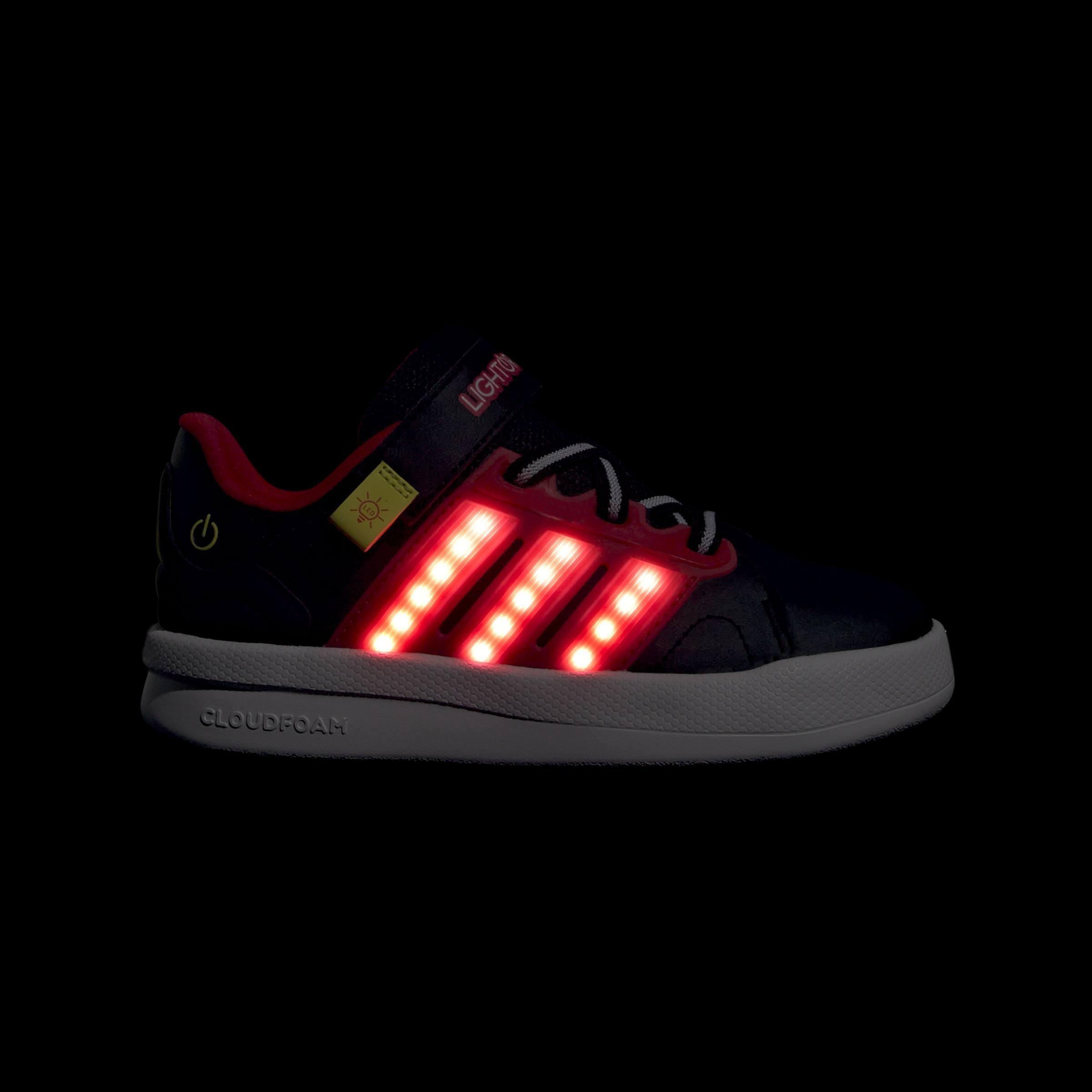 Kids Unisex Lightorama Court Shoes, Black, A701_ONE, large image number 8
