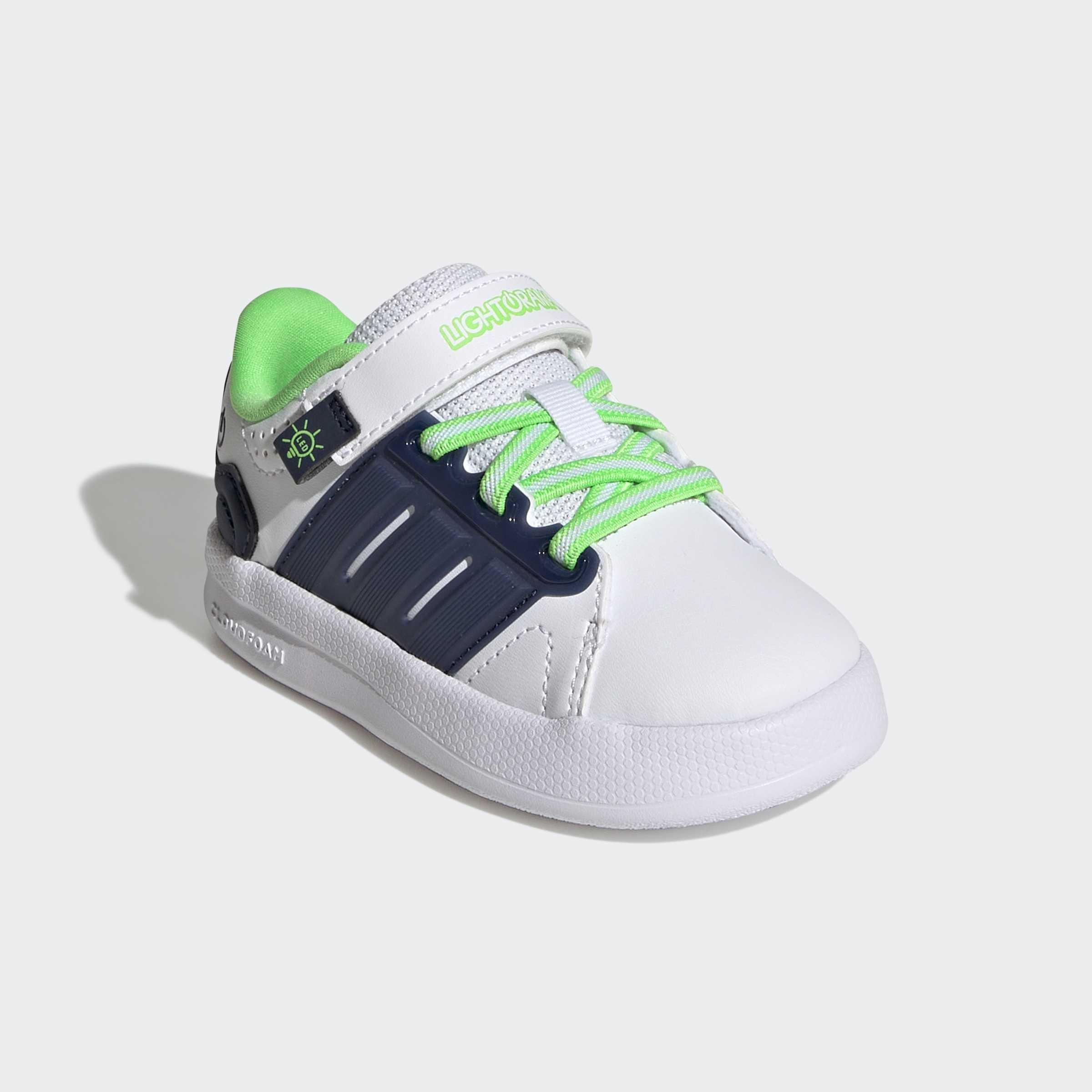 Kids Unisex Lightorama Court Shoes Infants, White, A701_ONE, large image number 3