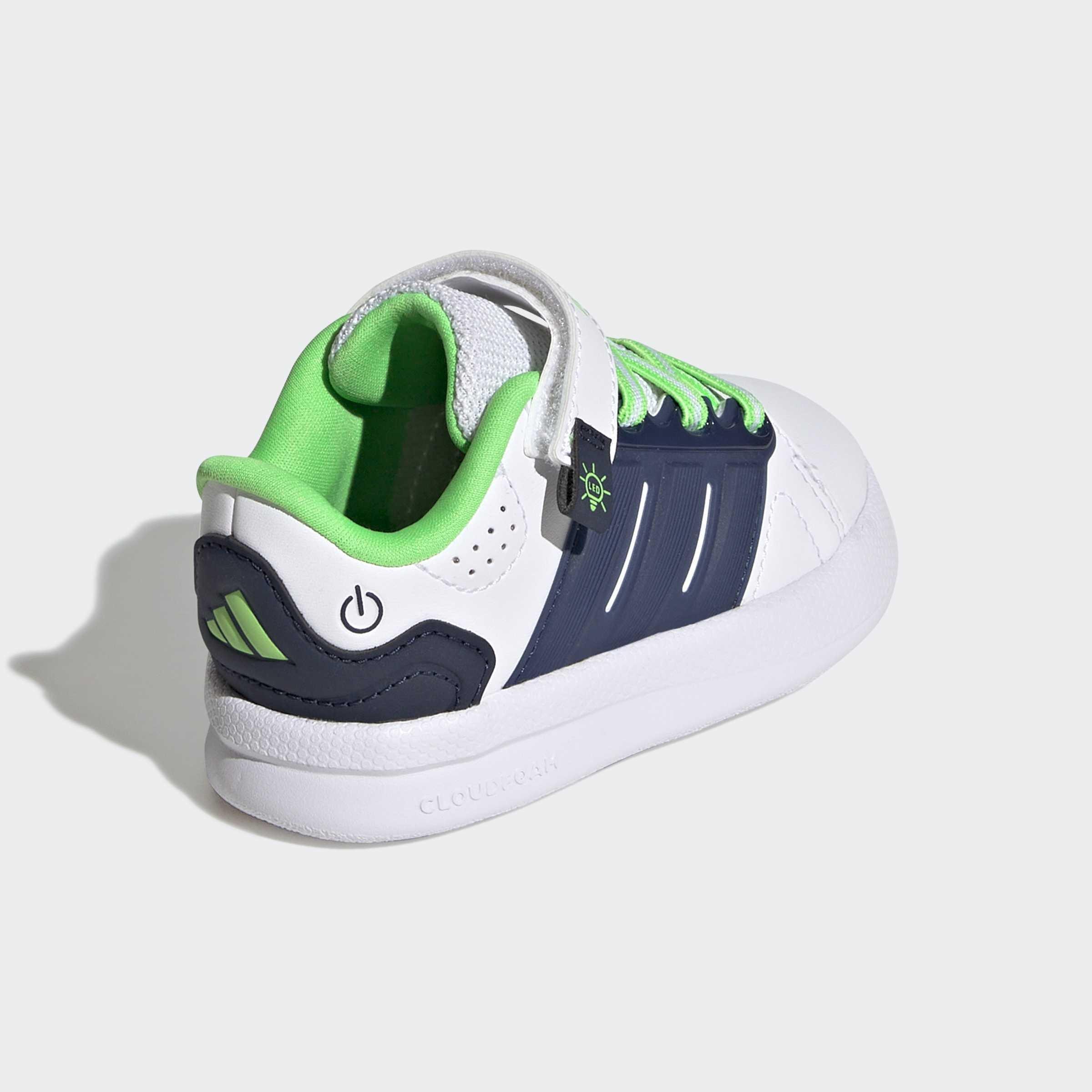 Kids Unisex Lightorama Court Shoes Infants, White, A701_ONE, large image number 4