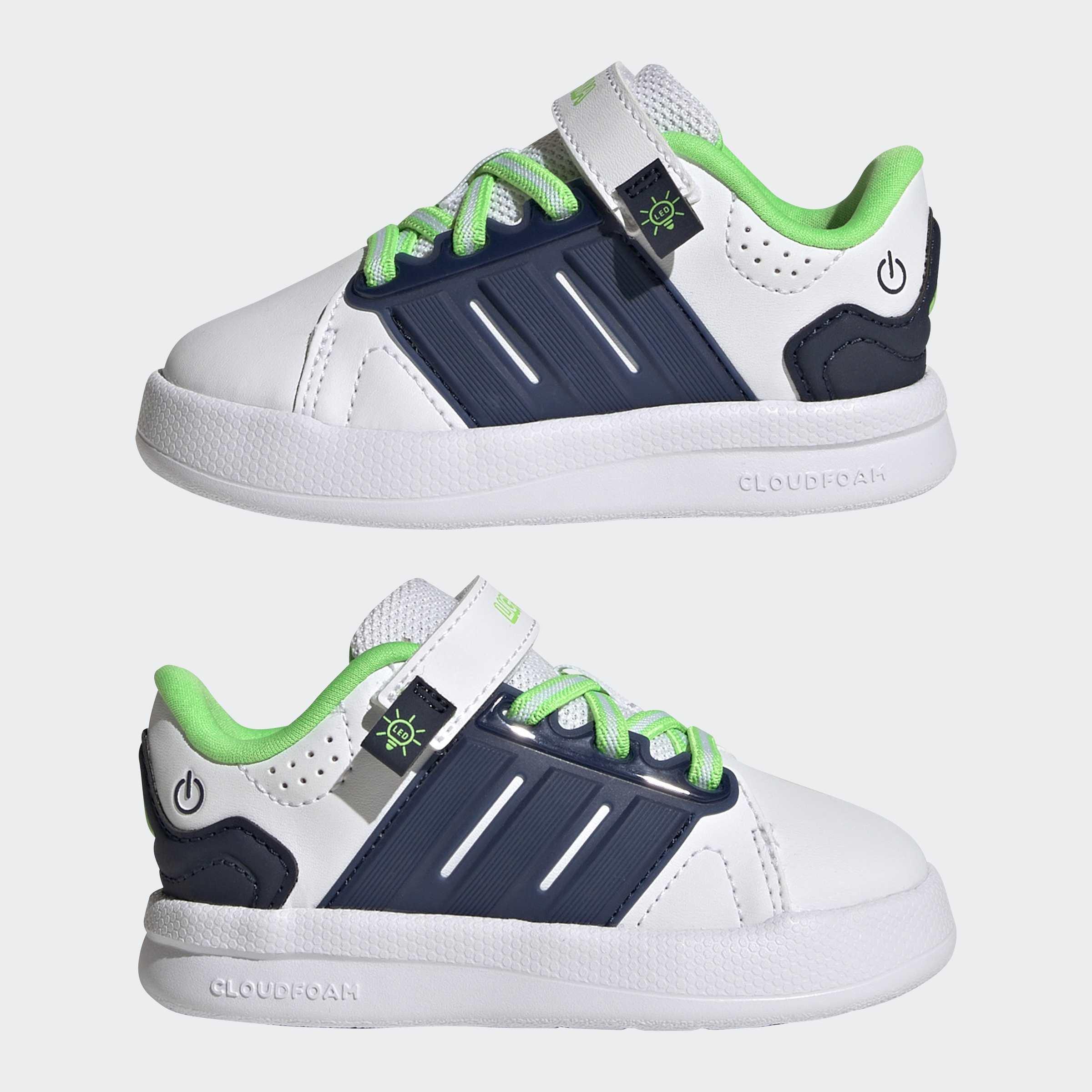 Kids Unisex Lightorama Court Shoes Infants, White, A701_ONE, large image number 11