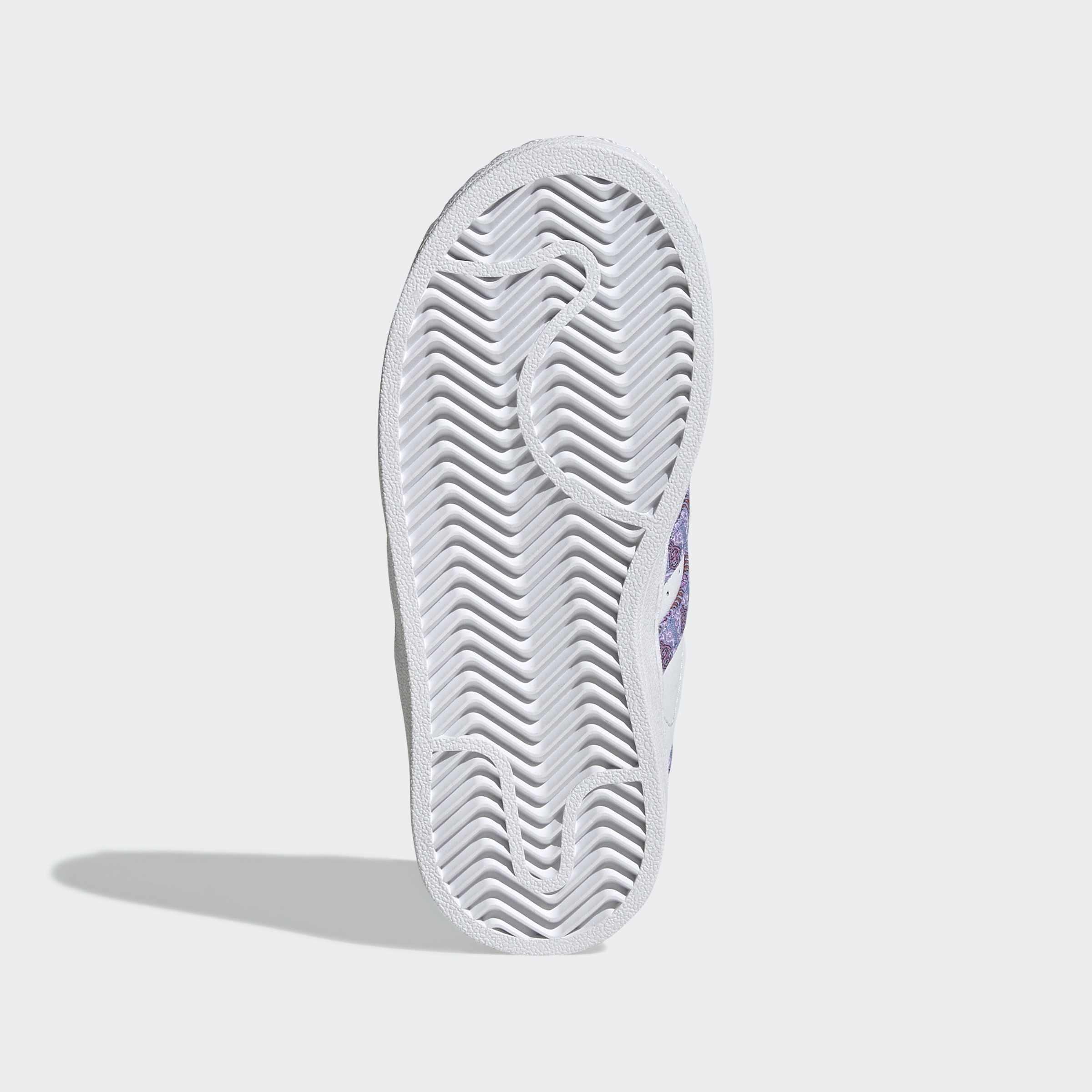 Kids Unisex Adidas Disney Princess Superstar II Comfort Closure Shoes, White, A701_ONE, large image number 8