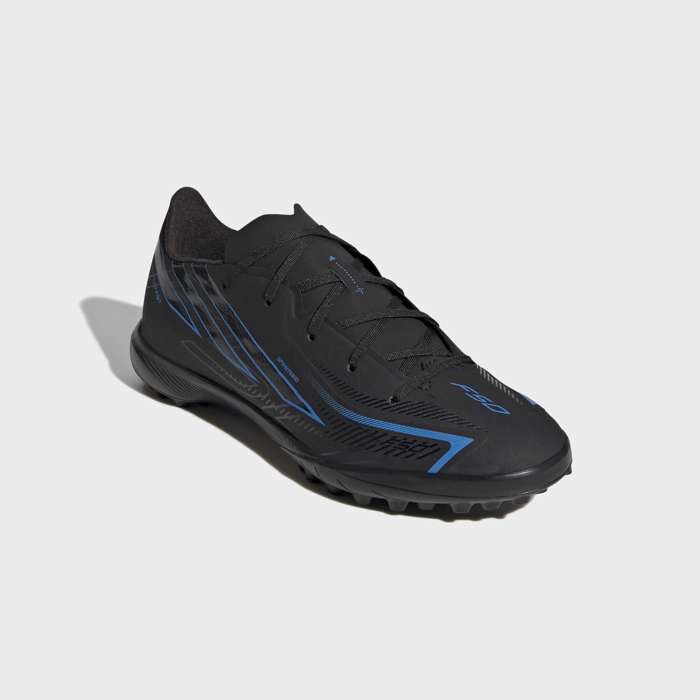 Kids Unisex F50 Hyperfast League Turf Football Boots, Black, A701_ONE, large image number 2