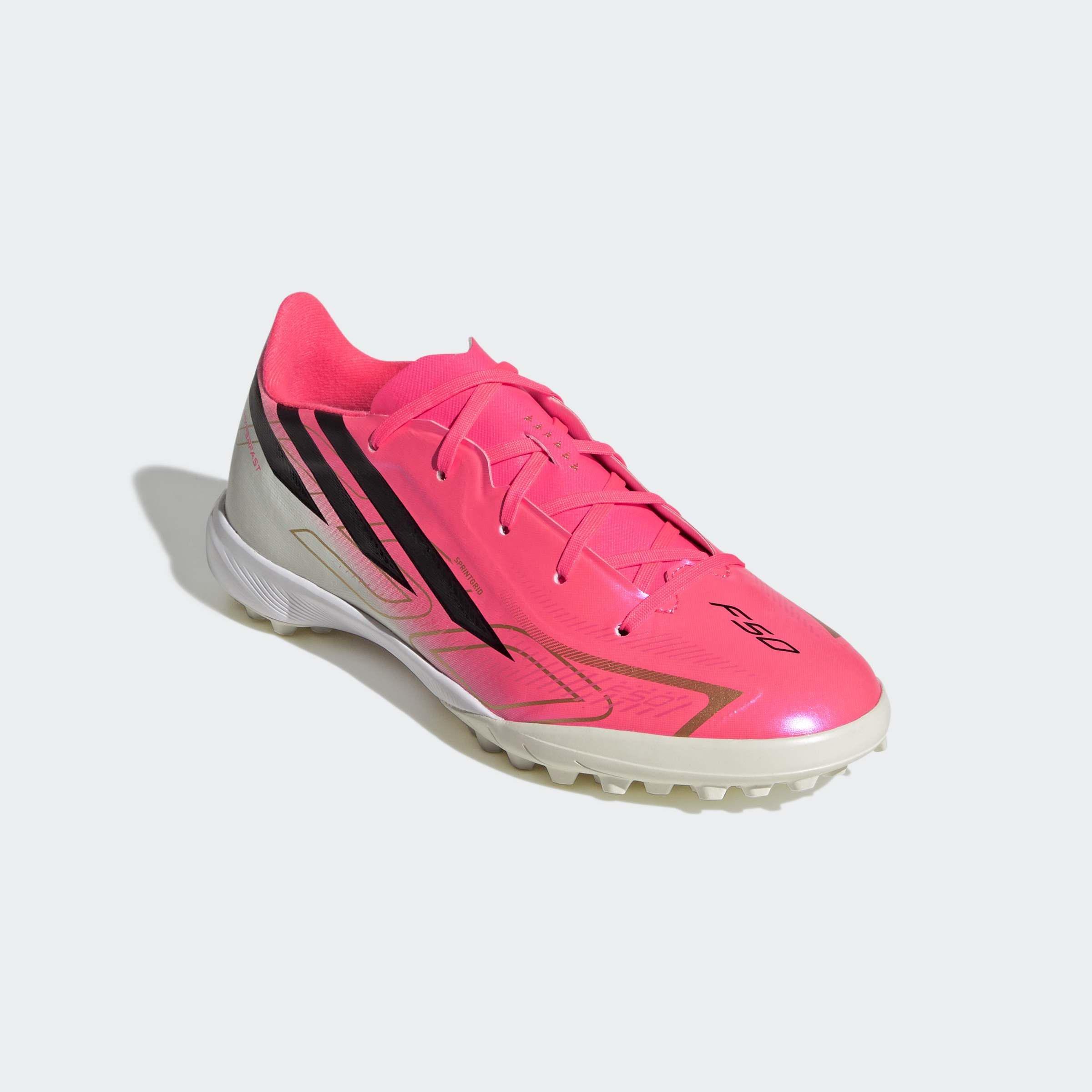 Kids Unisex F50 Hyperfast League Turf Football Boots, Pink, A701_ONE, large image number 2