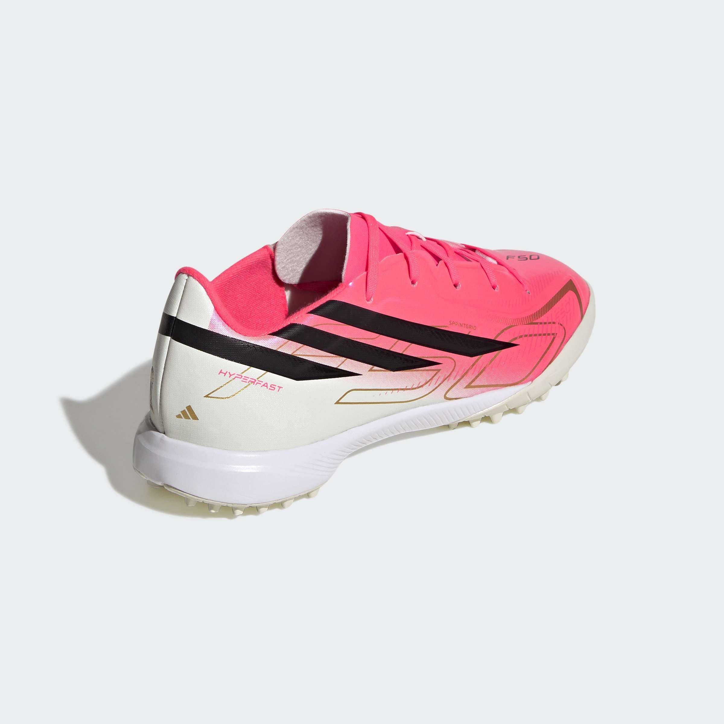 Kids Unisex F50 Hyperfast League Turf Football Boots, Pink, A701_ONE, large image number 3