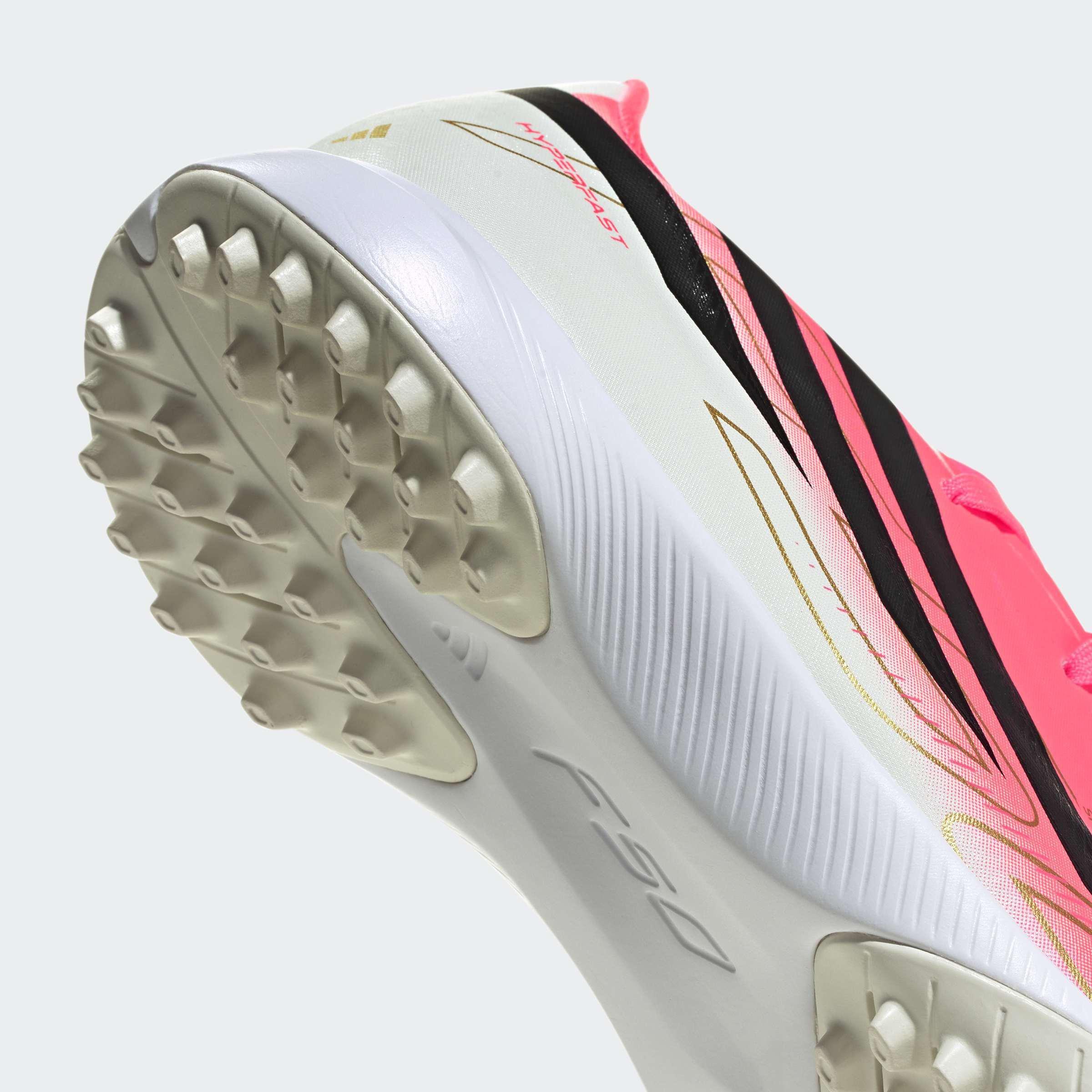 Kids Unisex F50 Hyperfast League Turf Football Boots, Pink, A701_ONE, large image number 4